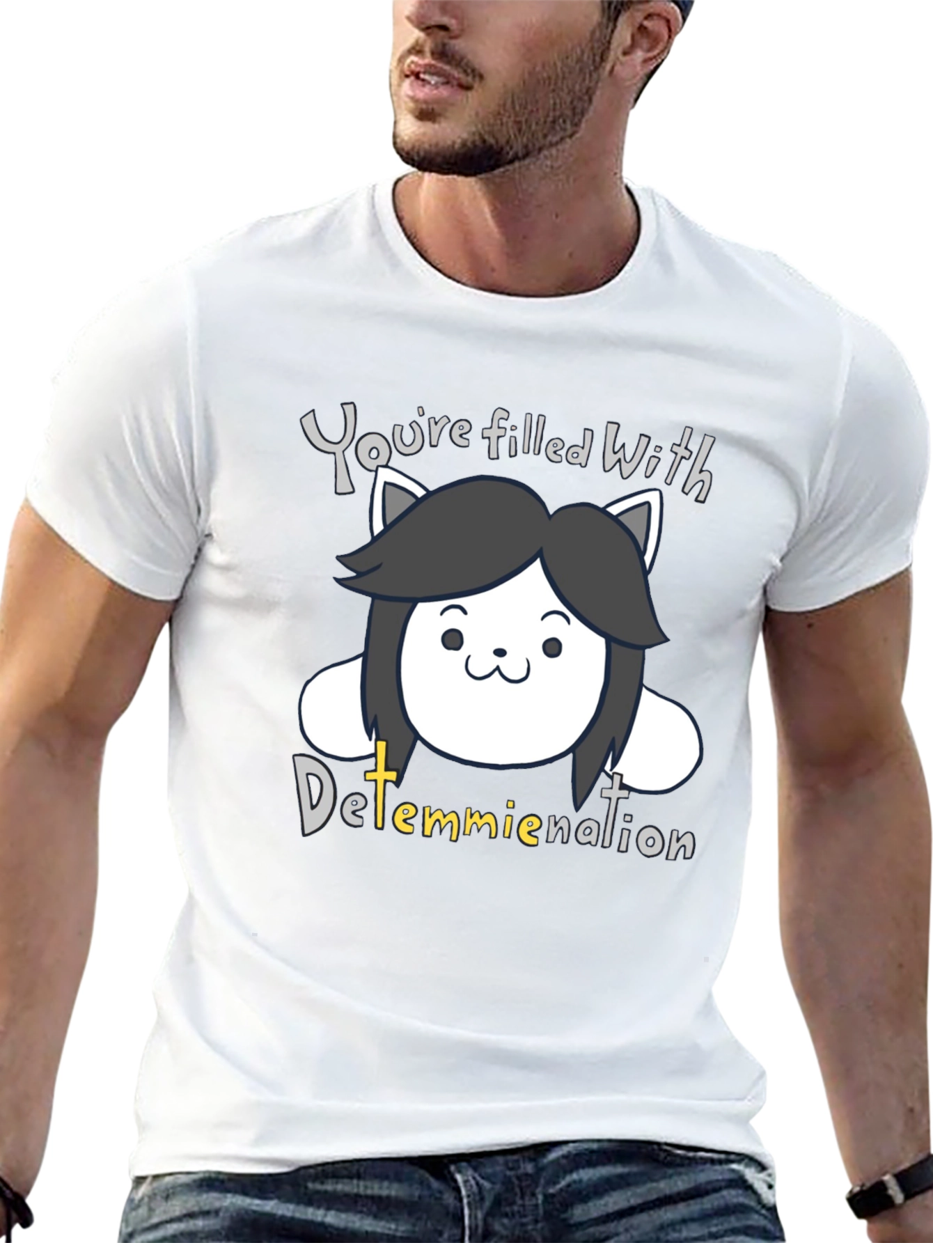 Temmie Determination T-Shirt - Undertale Inspired Fan Tee