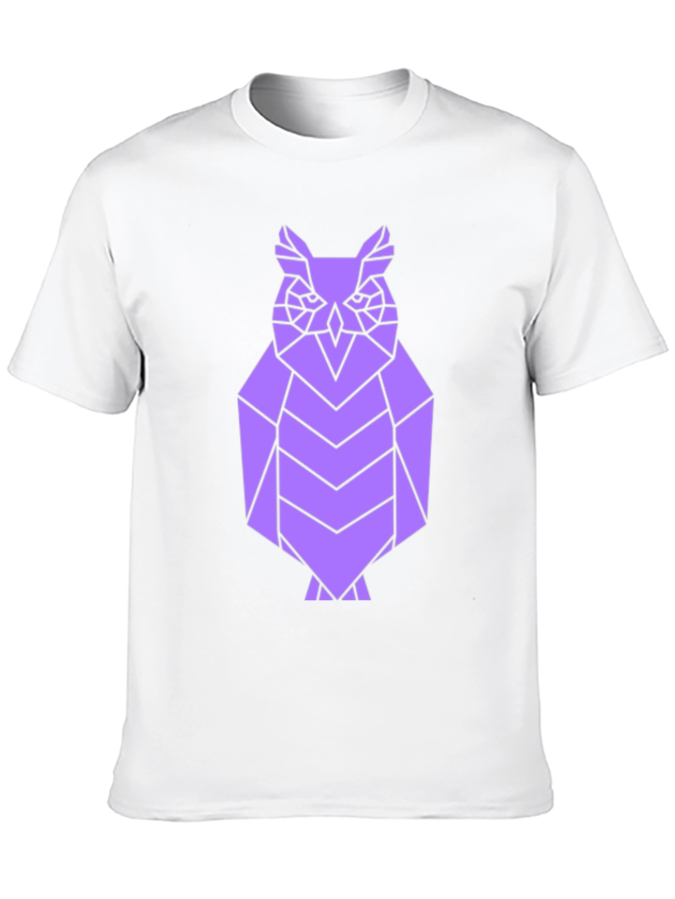Geometric Owl Tee - Black Cotton Graphic T-Shirt