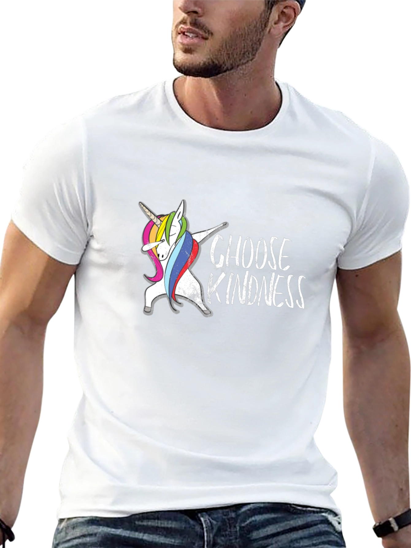 Choose Kindness Unicorn Dabbing Black T-Shirt