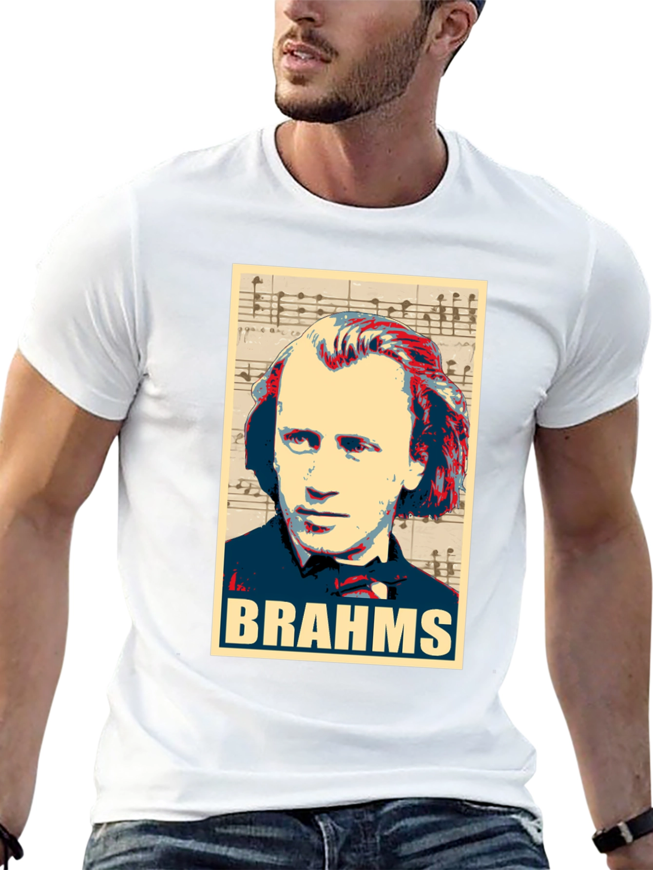 Johannes Brahms Portrait Graphic T-Shirt