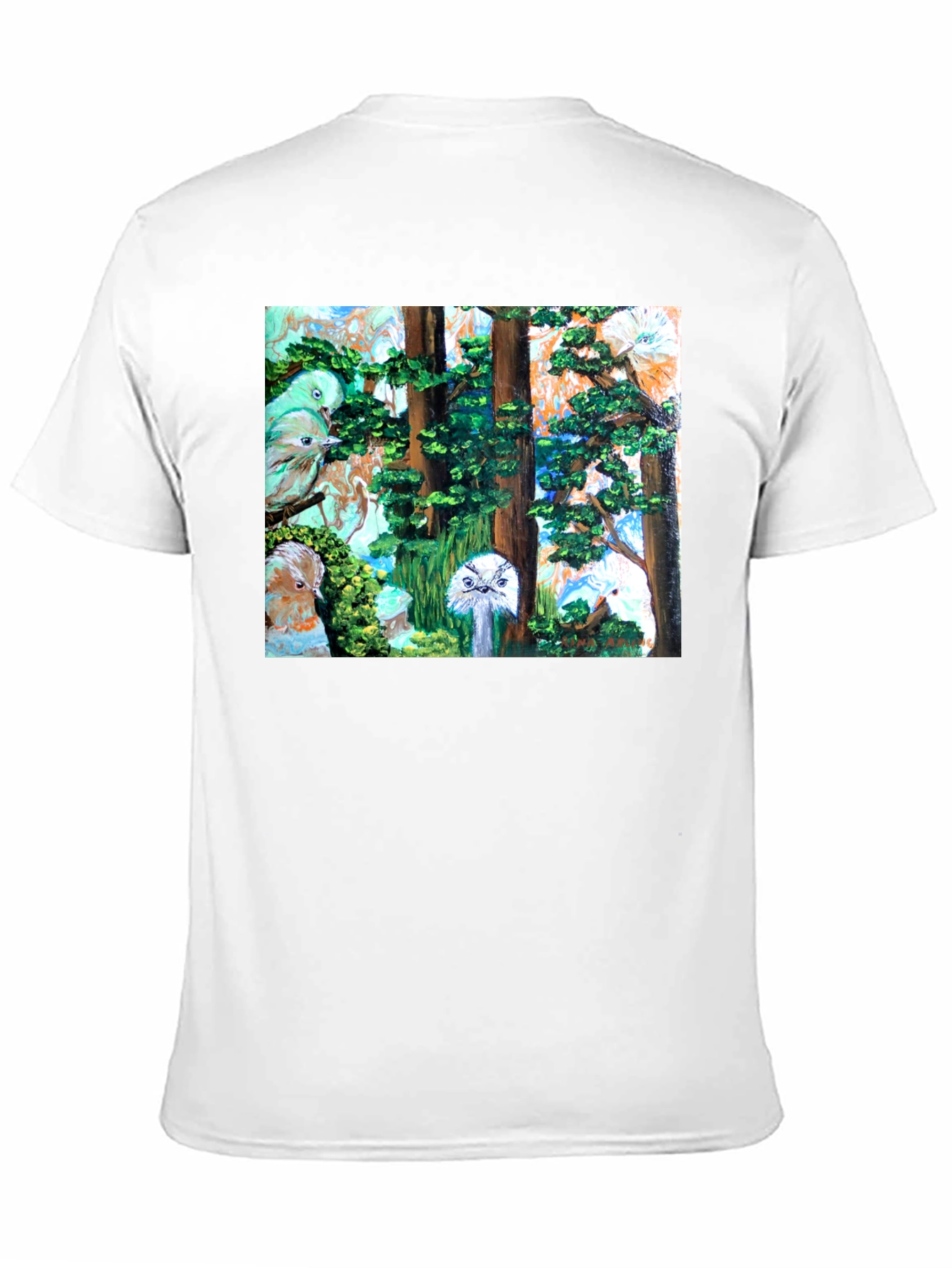 Abstract Bird & Tree Art Graphic Tee