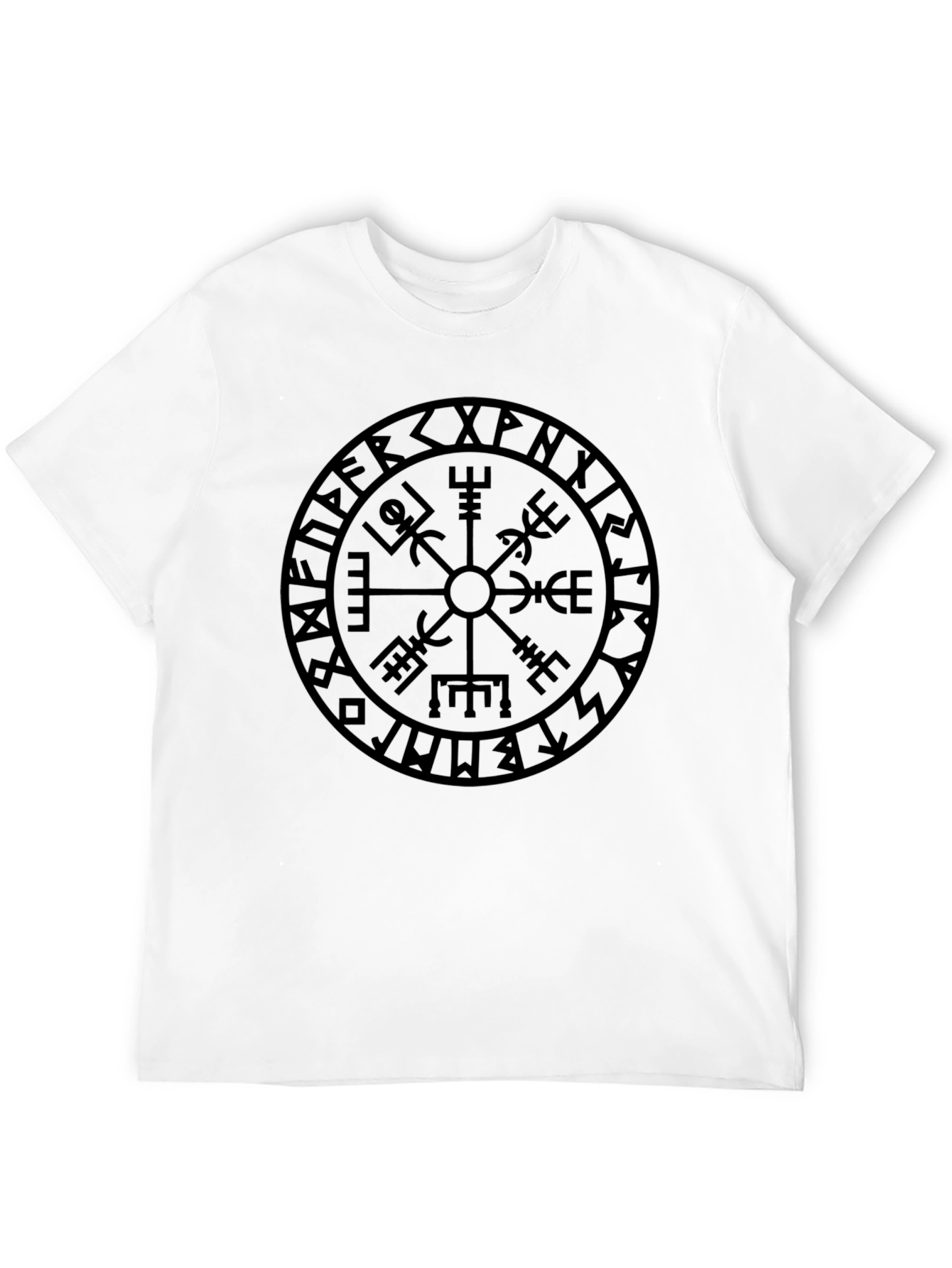 Vegvisir Compass T-Shirt - Viking Runes Graphic Tee