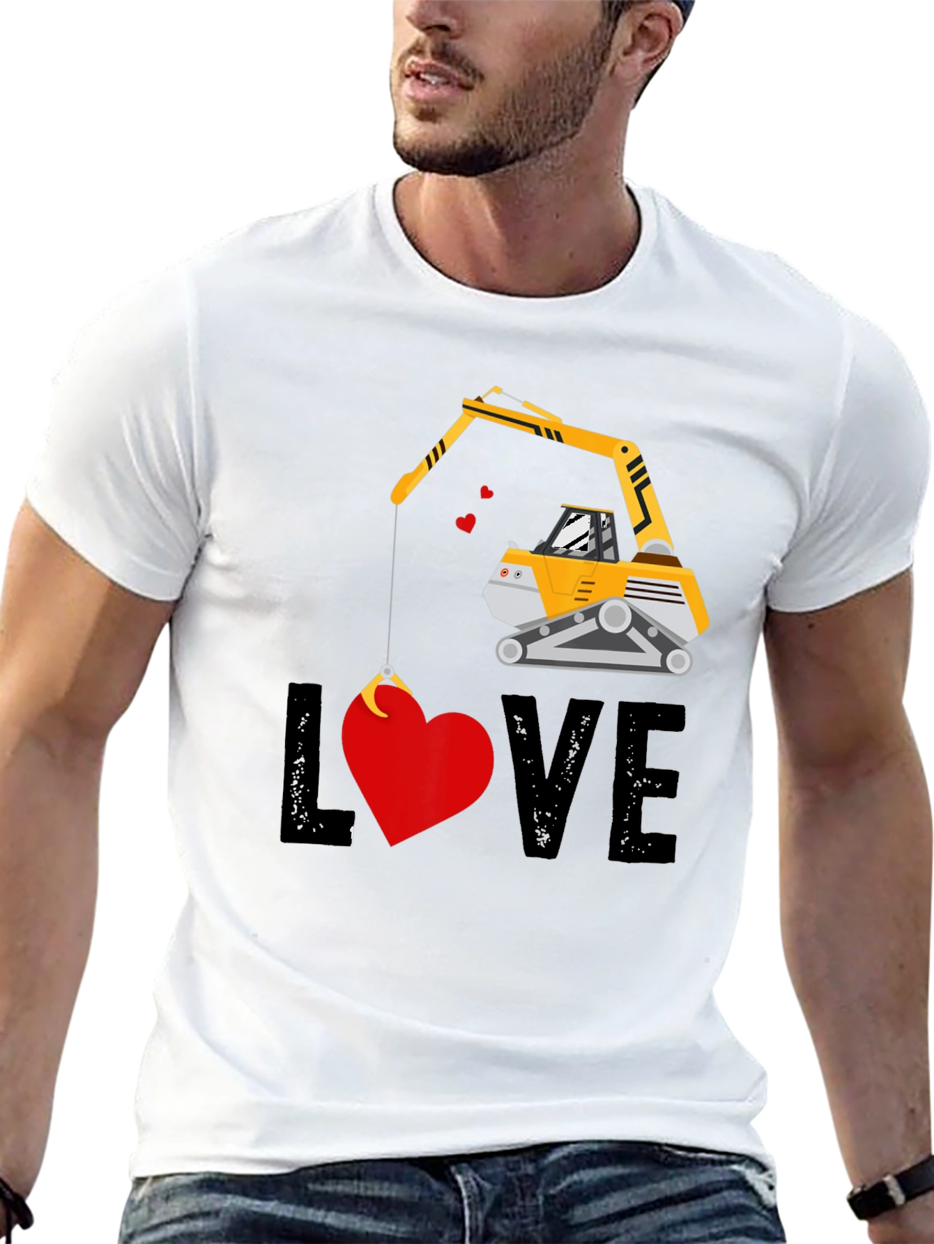 Excavator Love T-Shirt - Valentines Day Gift