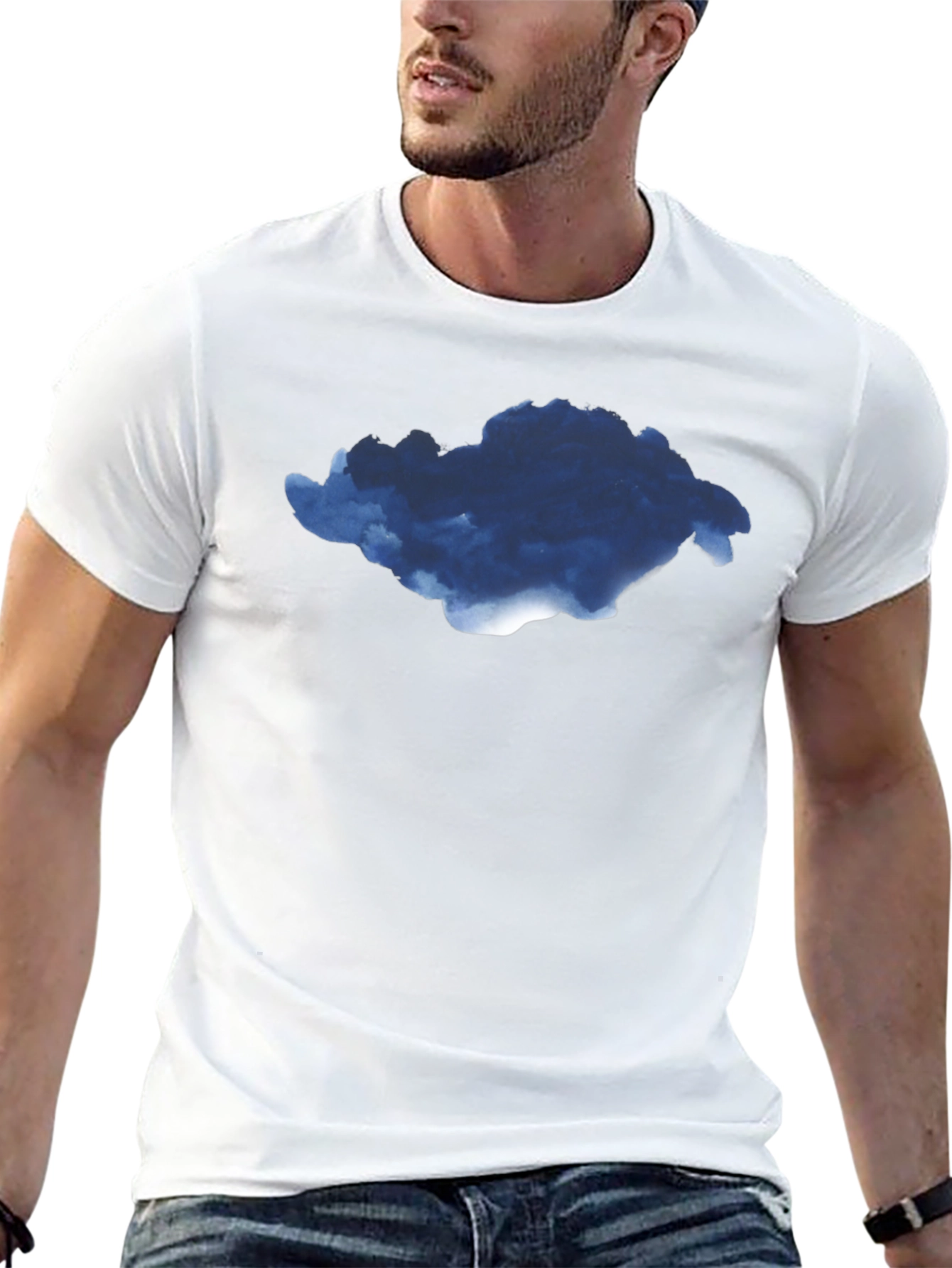 Cloud Graphic Black T-Shirt for Men