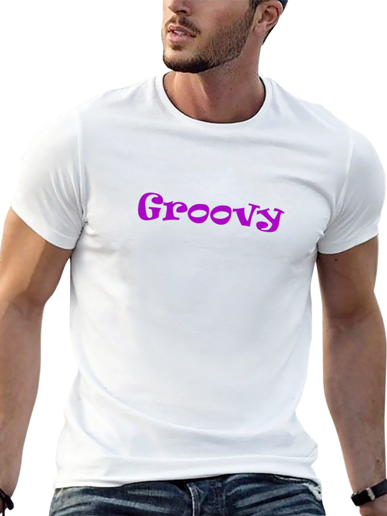Groovy Retro Style Graphic Tee - Black