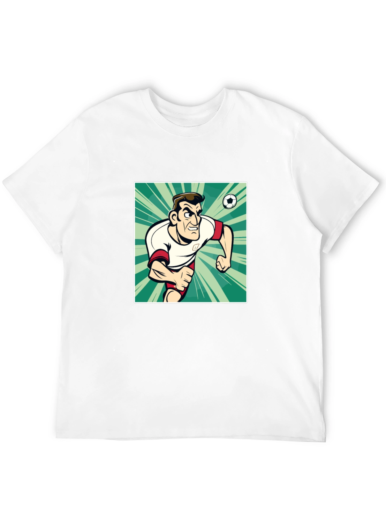 Cartoon Soccer Player Black T-Shirt