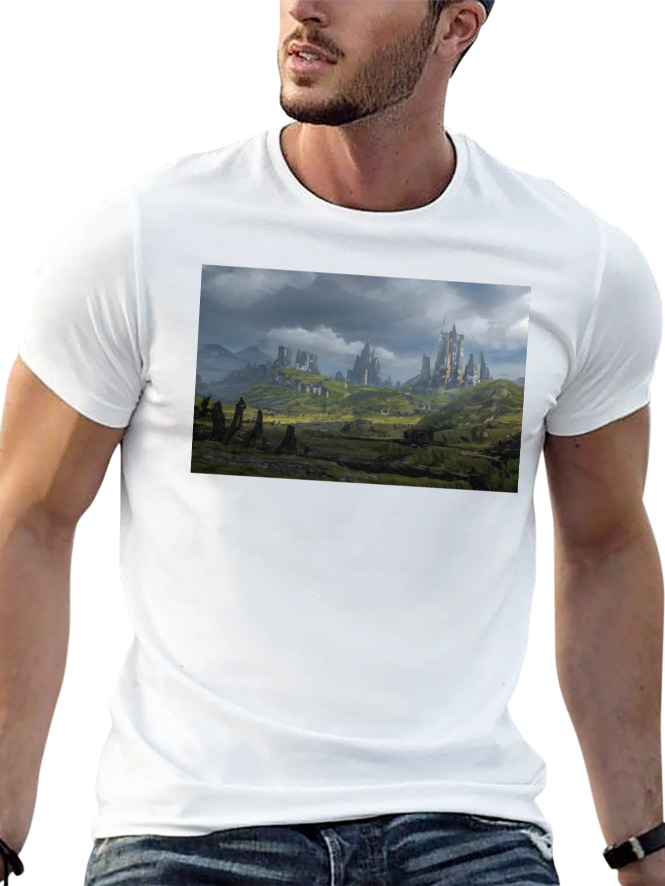 Fantasy Castle T-Shirt - Black Cotton Tee