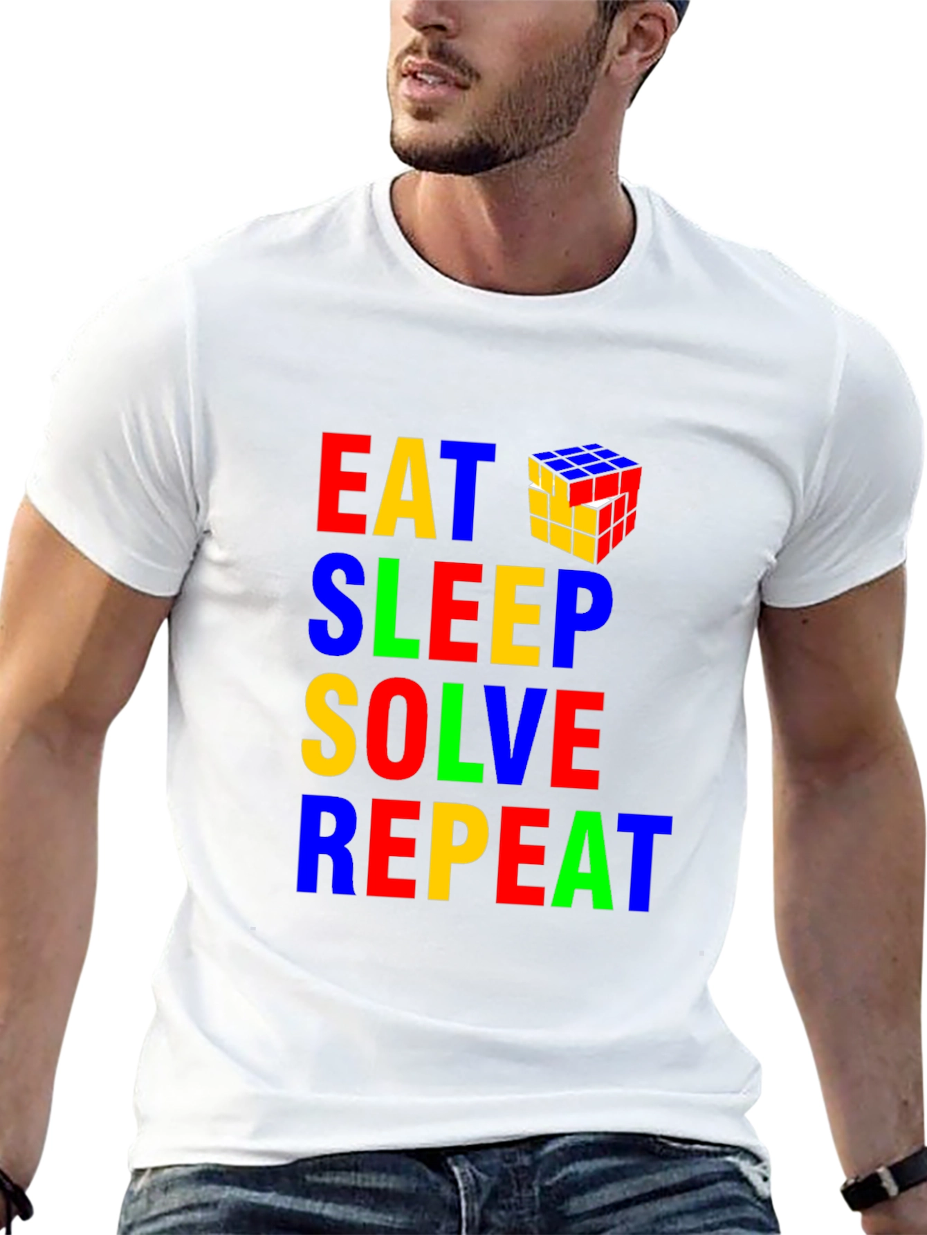 Eat Sleep Solve Repeat Rubiks Cube Graphic Tee