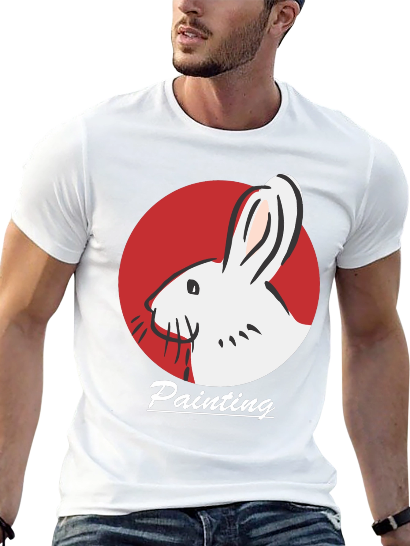 Rabbit Painting T-Shirt - Artistic Design
