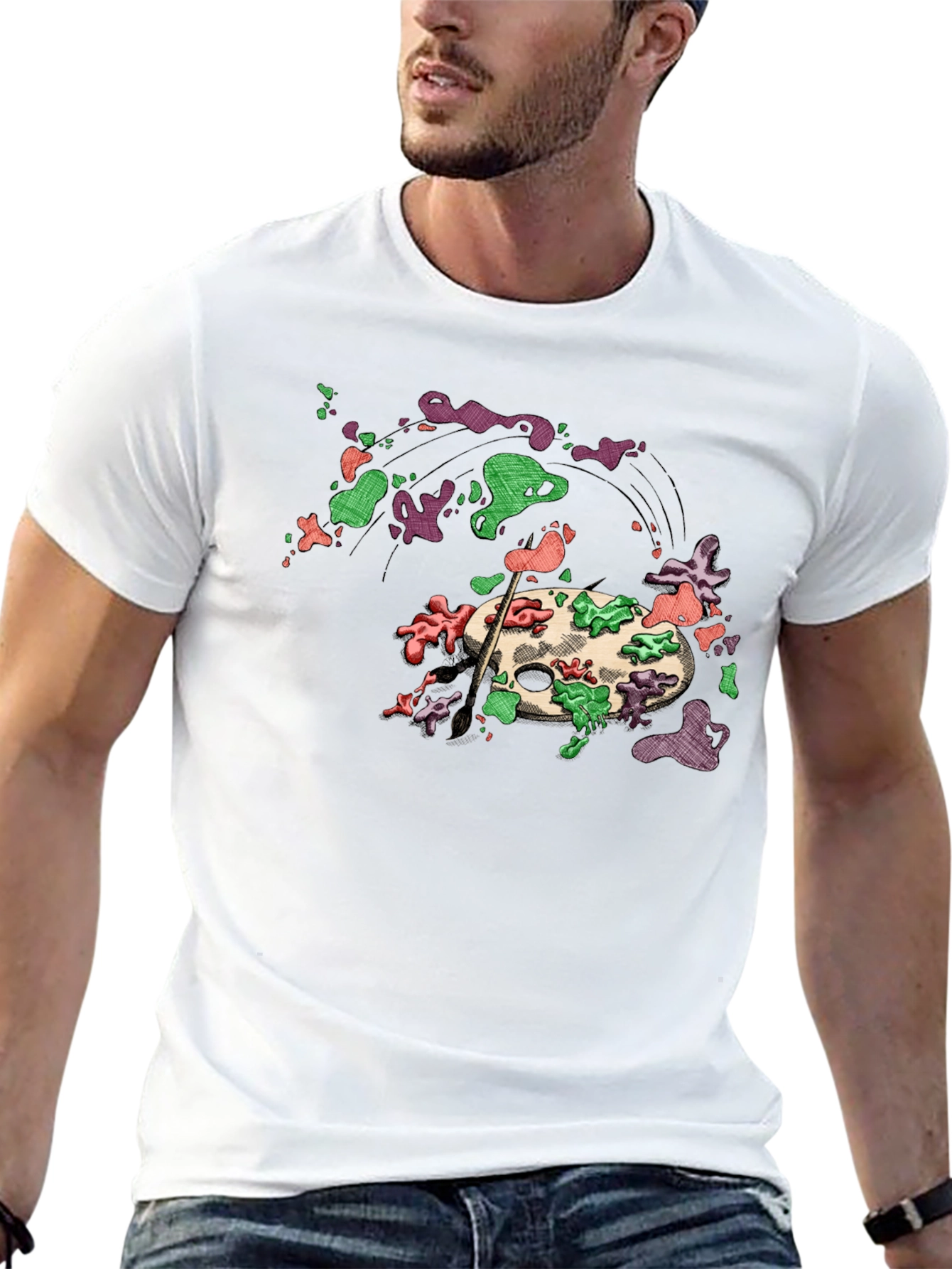 Art Palette Graphic Tee - Painters Style T-Shirt