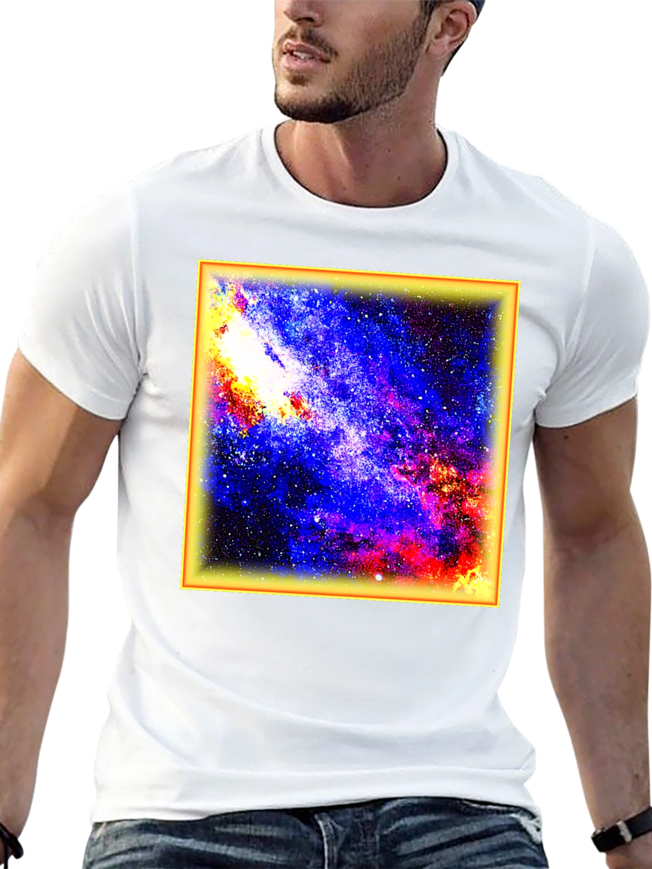 Galaxy Print Black T-Shirt
