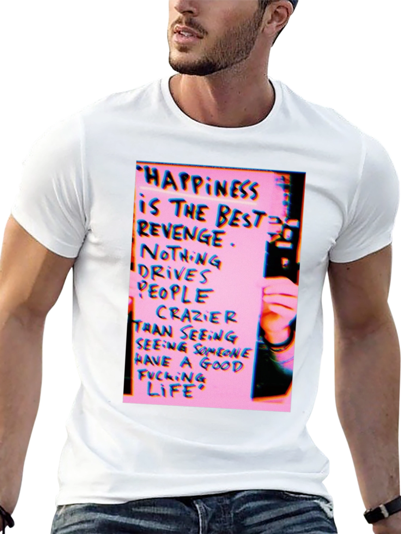 Happiness Revenge Graphic T-Shirt - Black