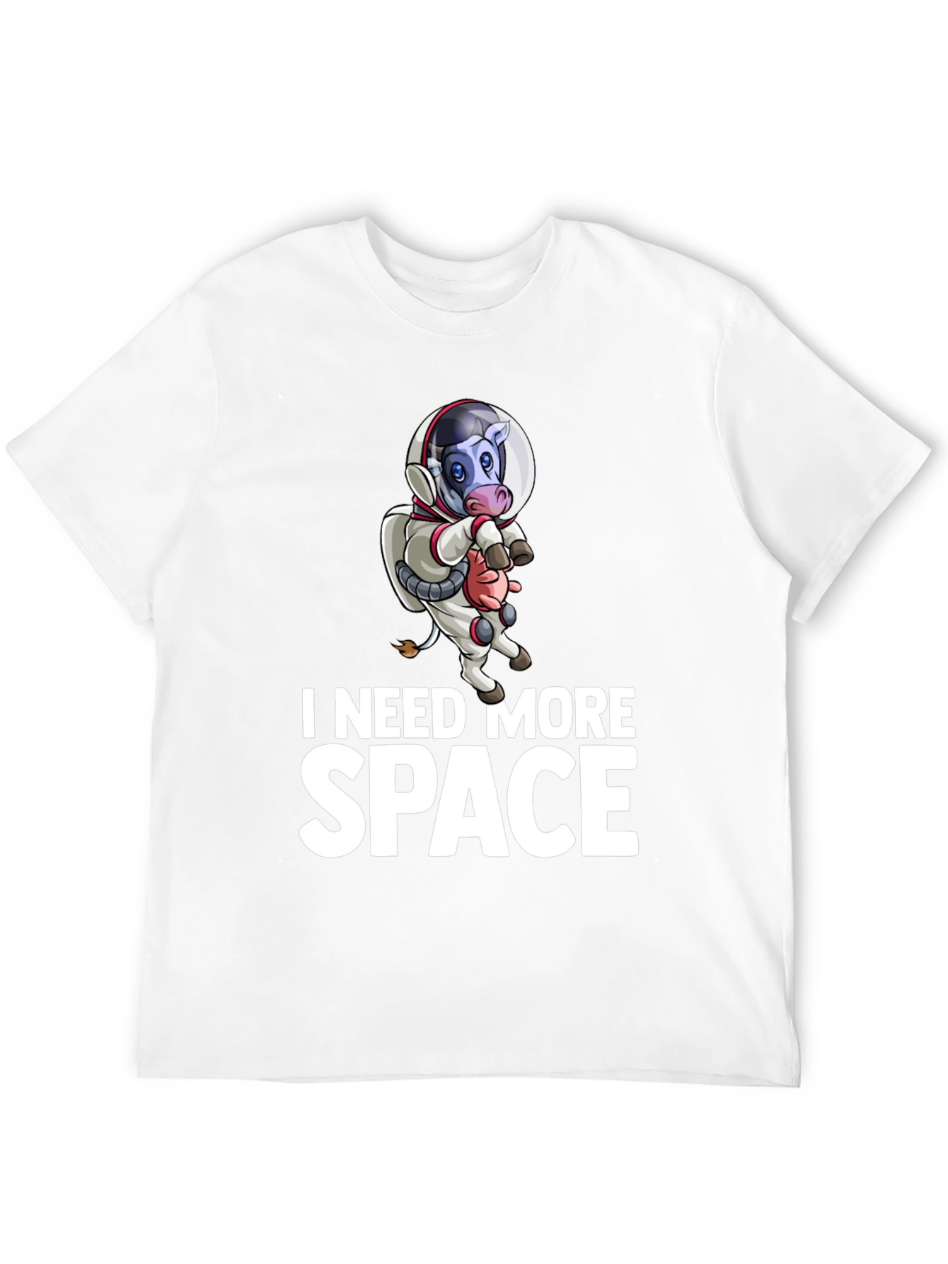 I Need More Space Cow Astronaut Graphic T-Shirt