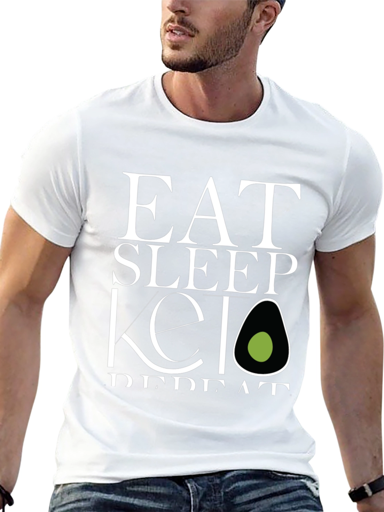 Eat Sleep Keto Repeat T-Shirt - Black Graphic Tee