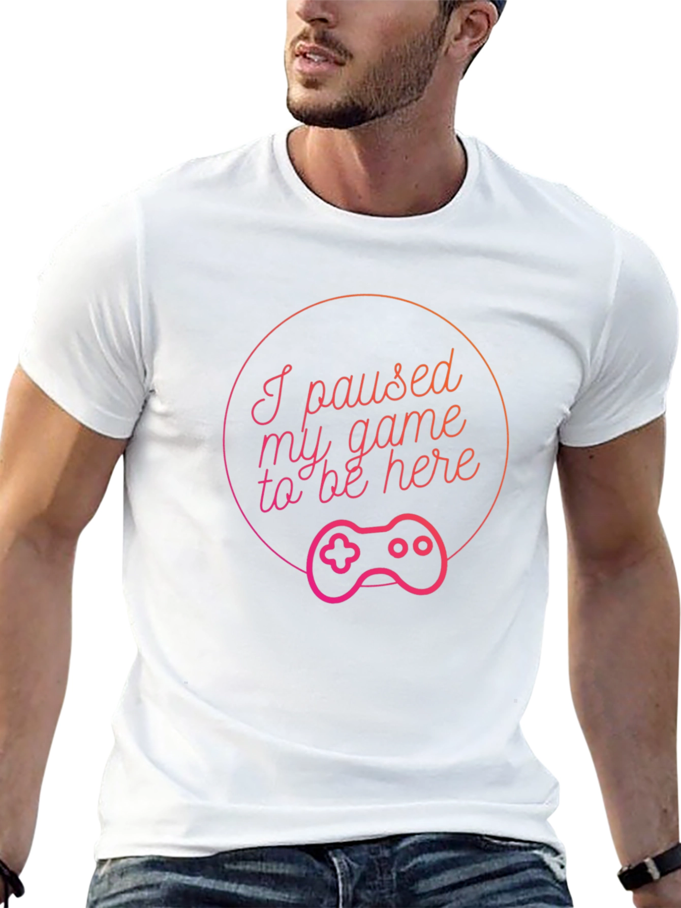 I Paused My Game to Be Here Black T-Shirt