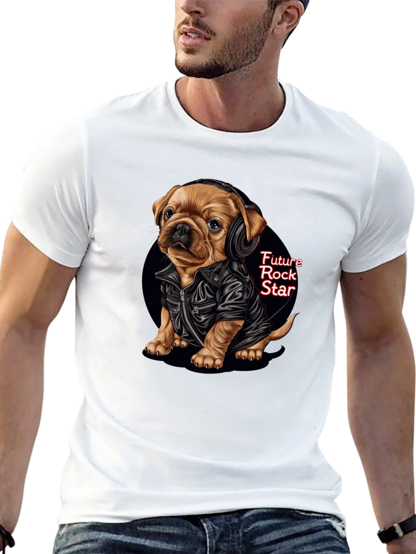Cool Puppy Rock Star Graphic Tee