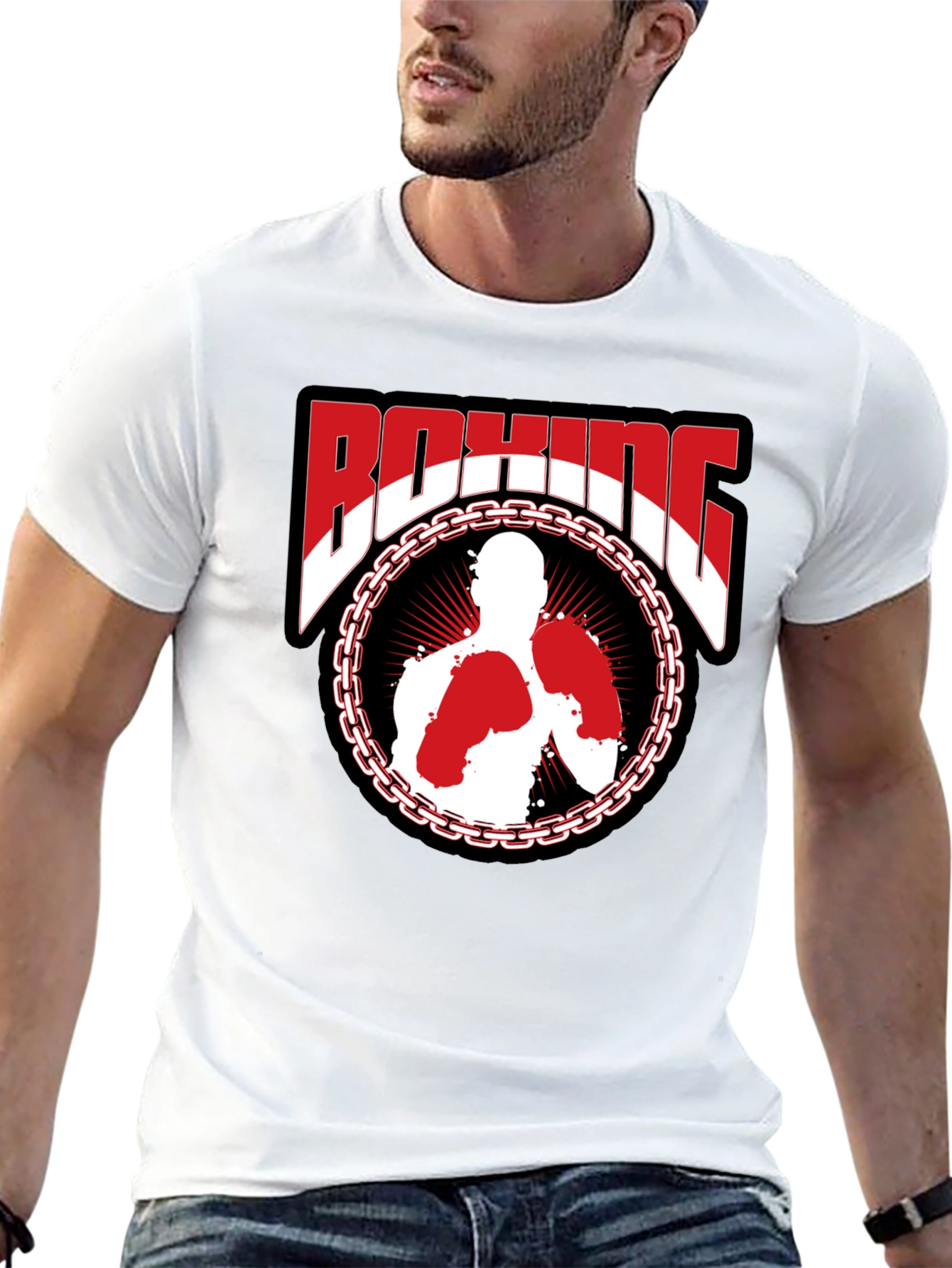Boxing Graphic T-Shirt - Stylish Black Tee