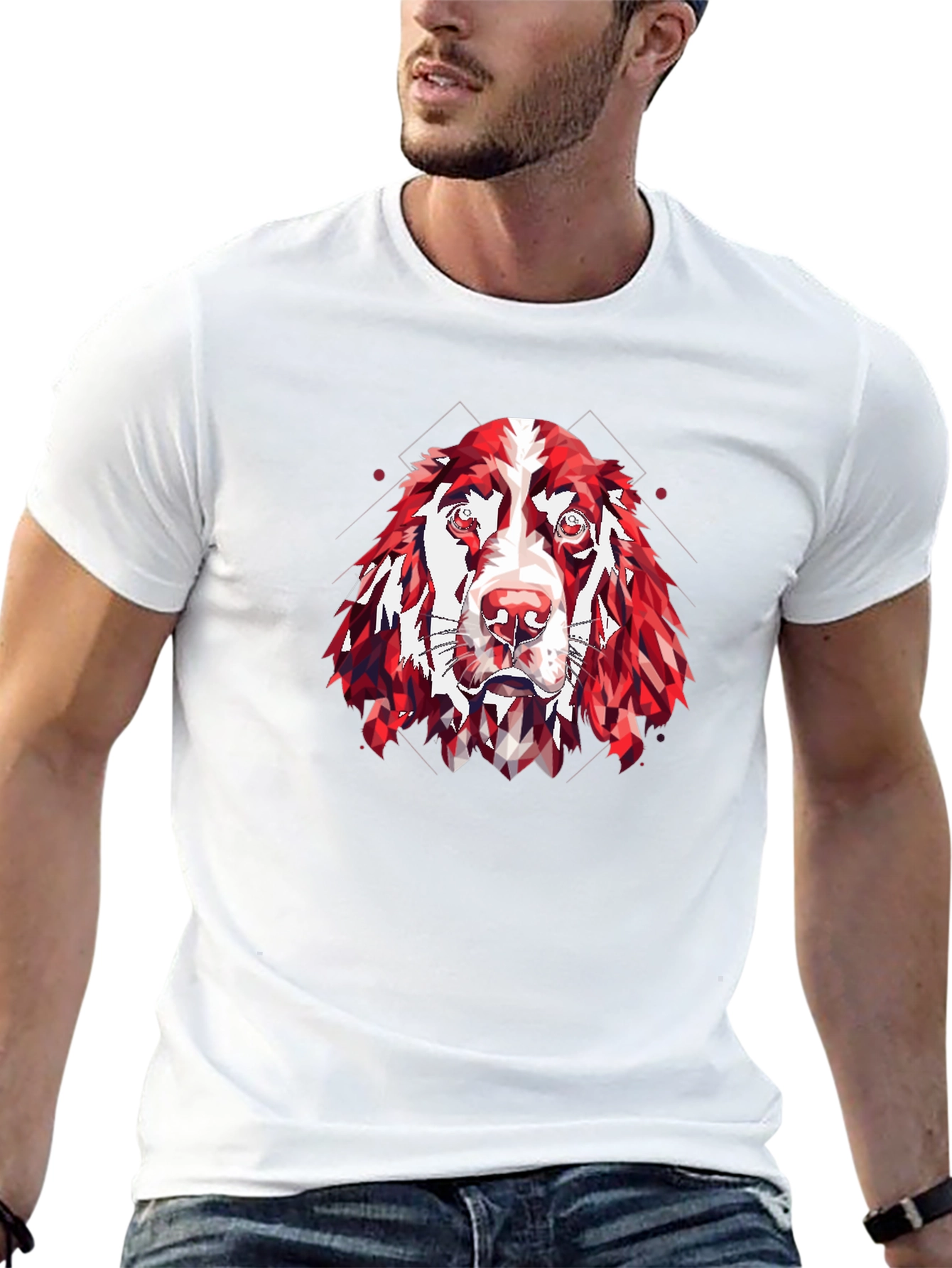 Geometric Dog Head T-Shirt