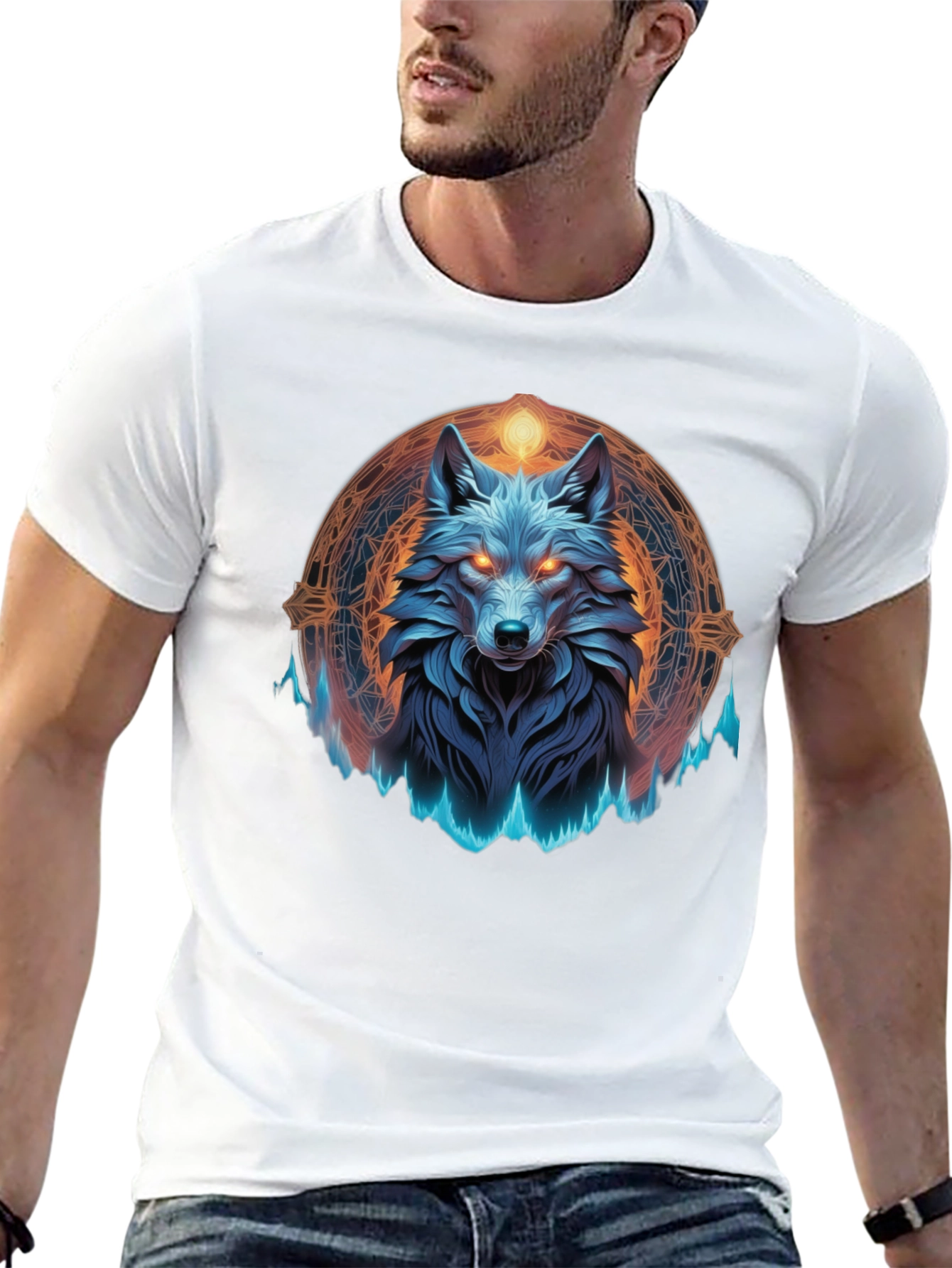 Mystic Wolf Graphic Tee - Black T-Shirt