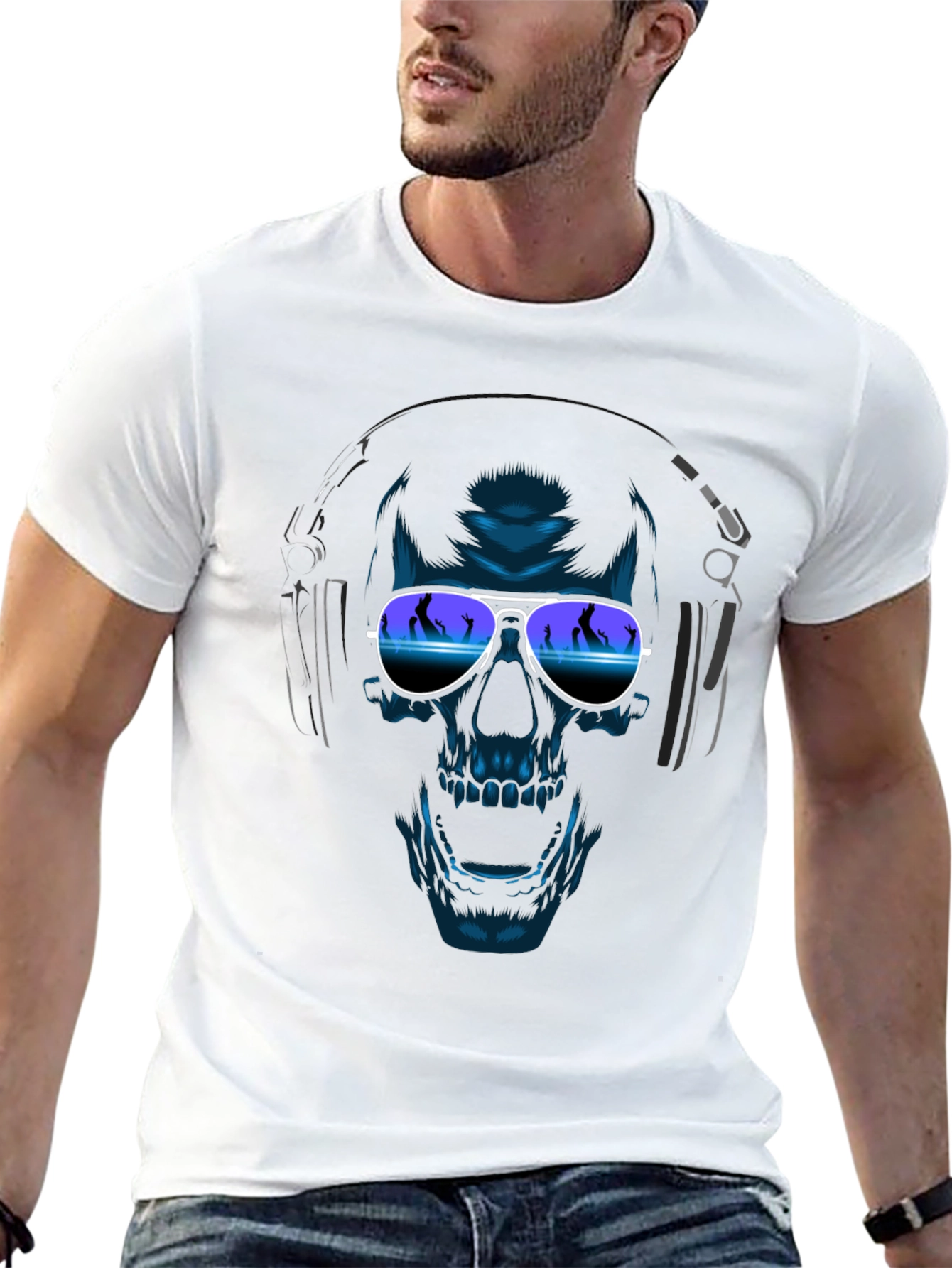 Skull With Headphones T-Shirt
