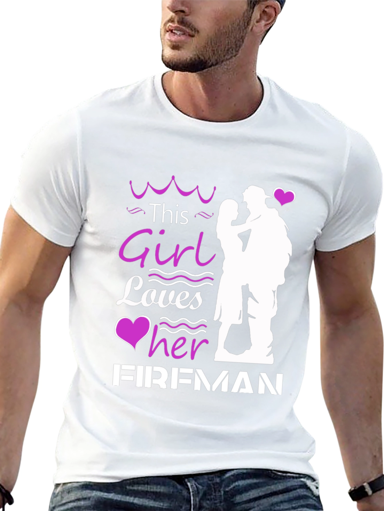 This Girl Loves Her Fireman Graphic T-Shirt