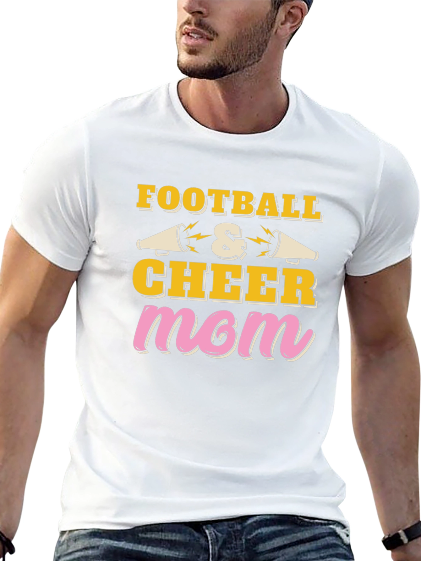 Football and Cheer Mom Graphic T-Shirt