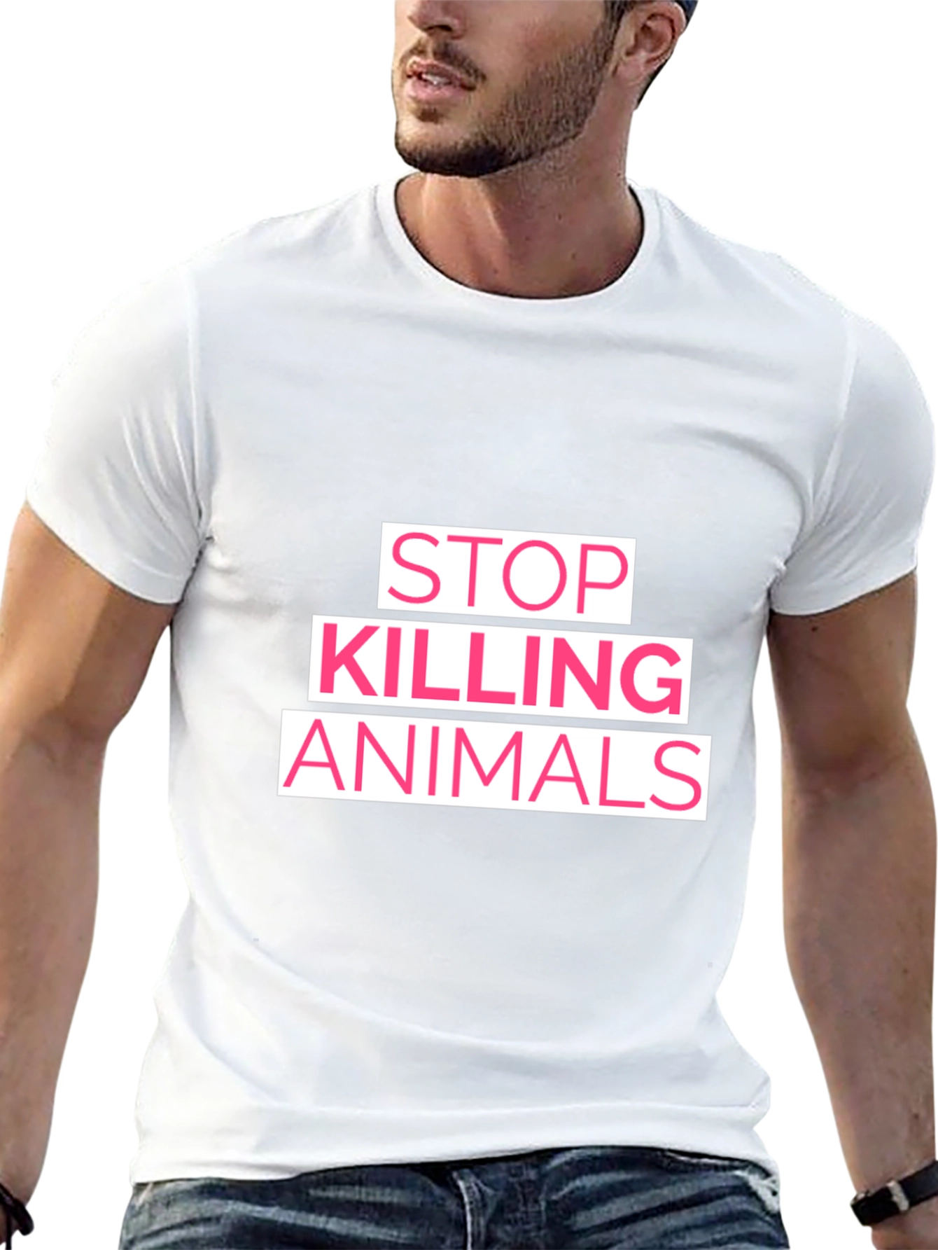 Stop Killing Animals Graphic T-Shirt - Black