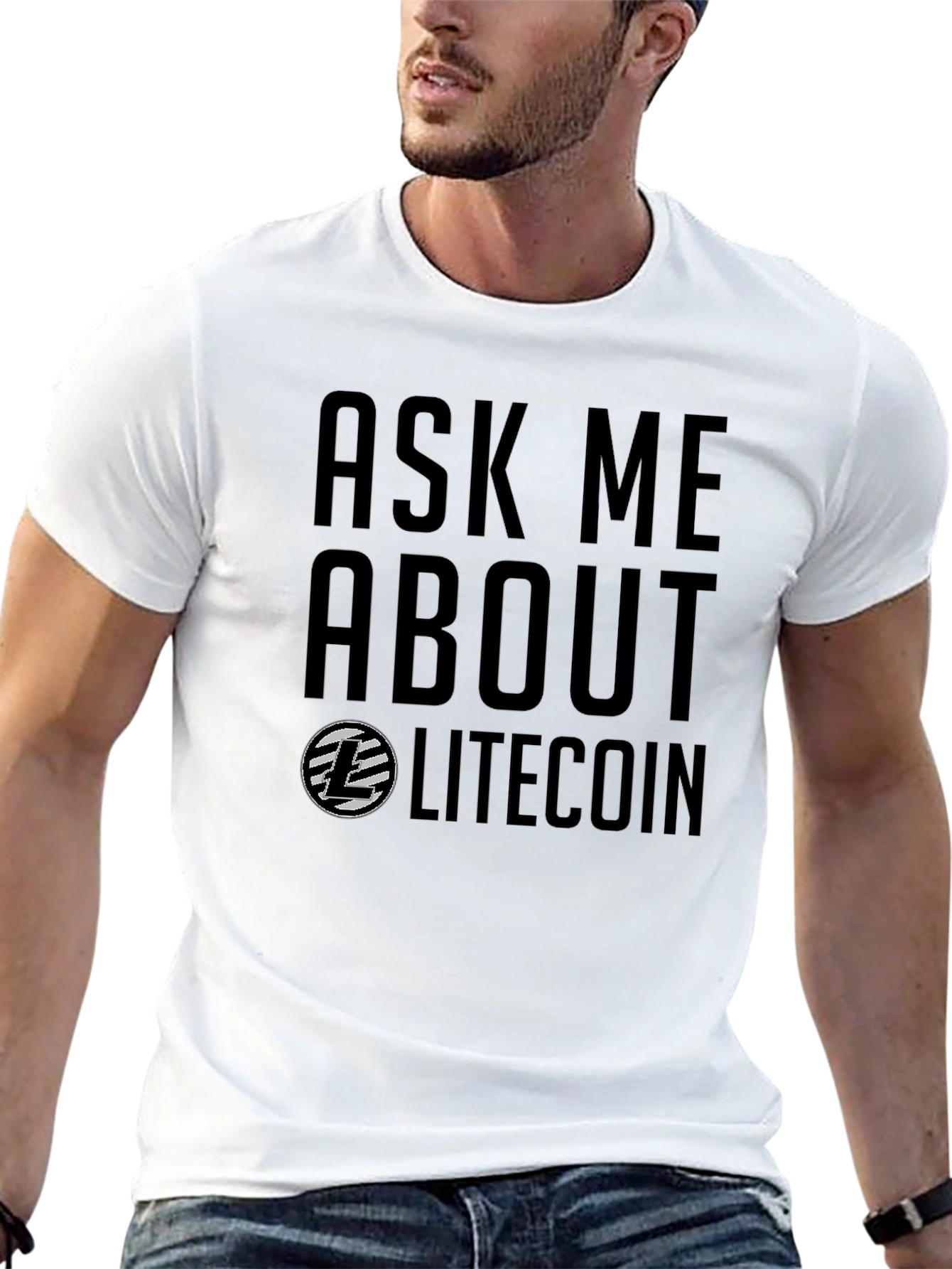 Ask Me About Litecoin Graphic Tee