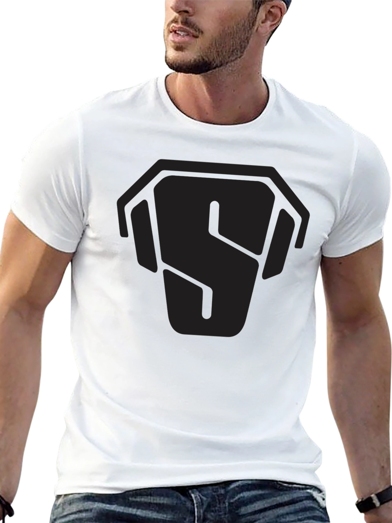 Stealth Logo Black T-Shirt - Modern Graphic Tee