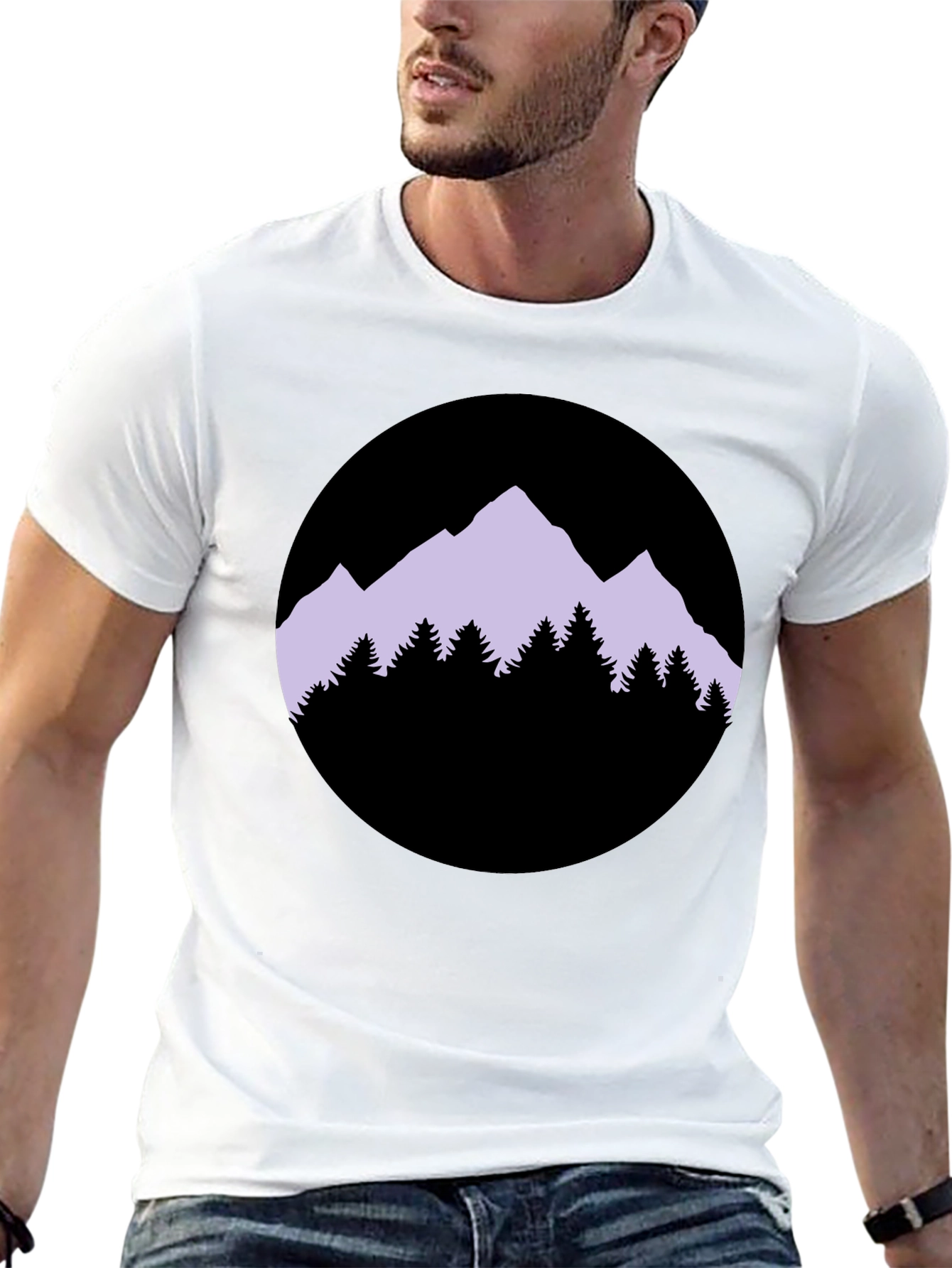 Mountain Silhouette Graphic Tee - Black