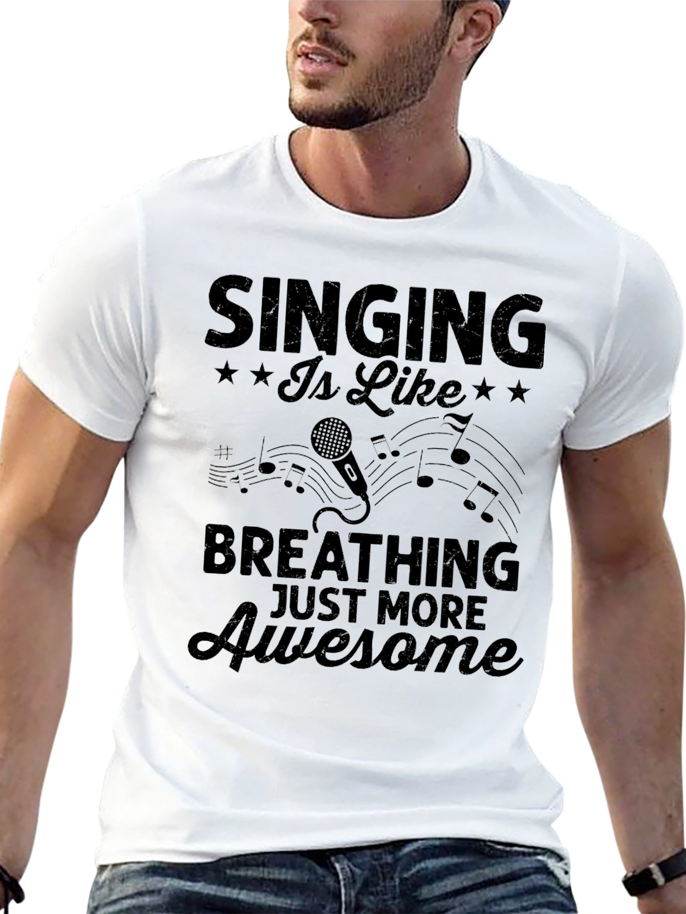 Singing is Like Breathing Awesome Black T-Shirt