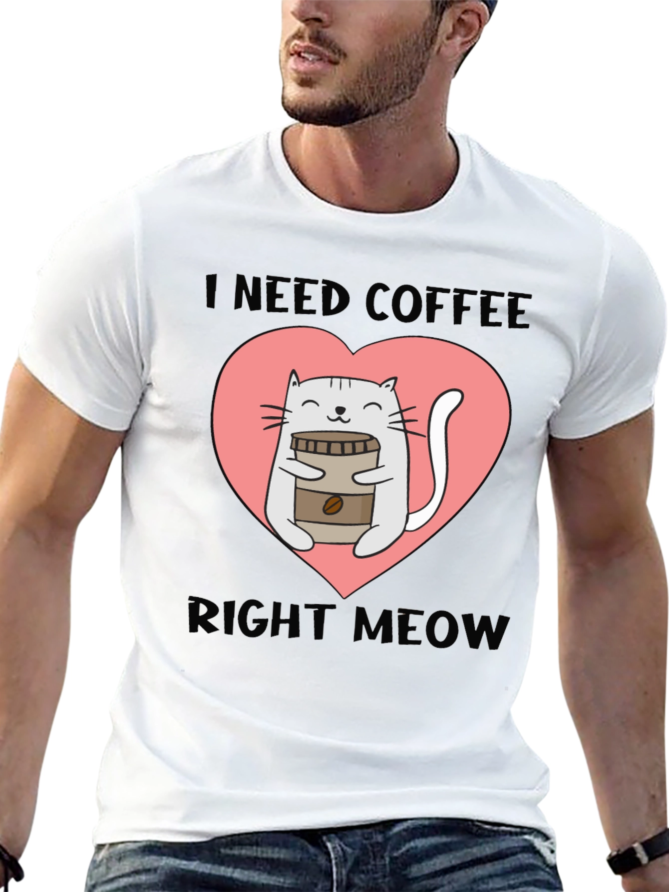 I Need Coffee Right Meow Cat Lover T-Shirt
