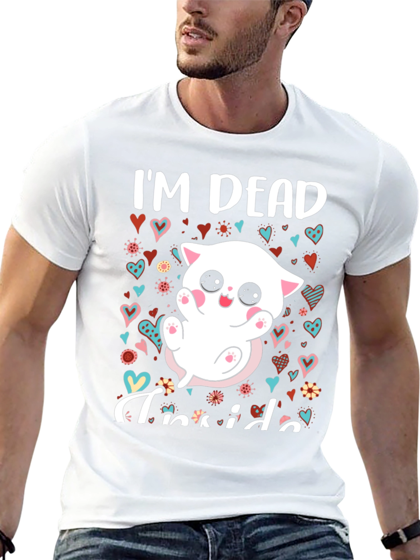 Im Dead Inside T-Shirt - Cute Kitten Graphic Tee