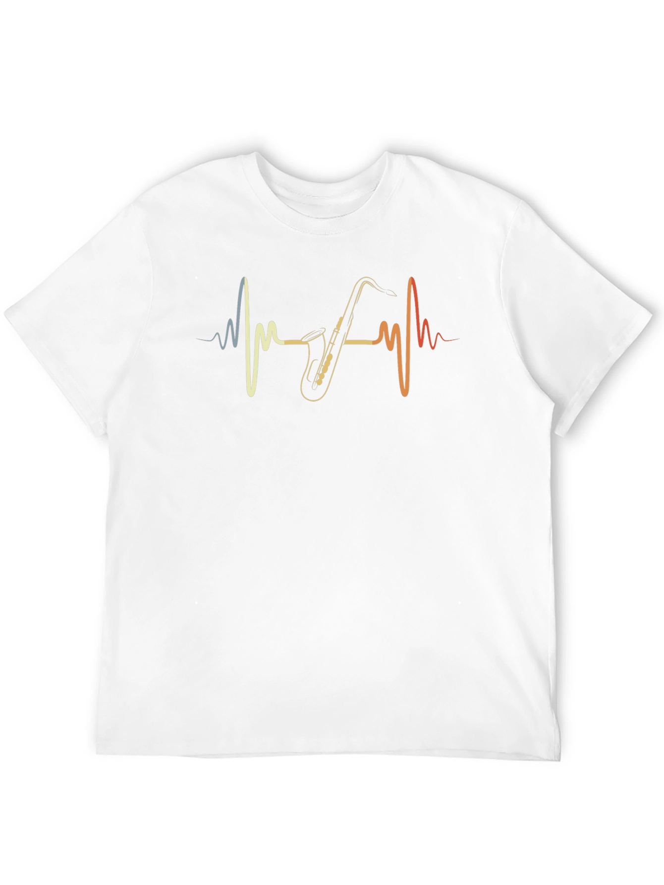 Saxophone Heartbeat T-Shirt - Musicians Pulse