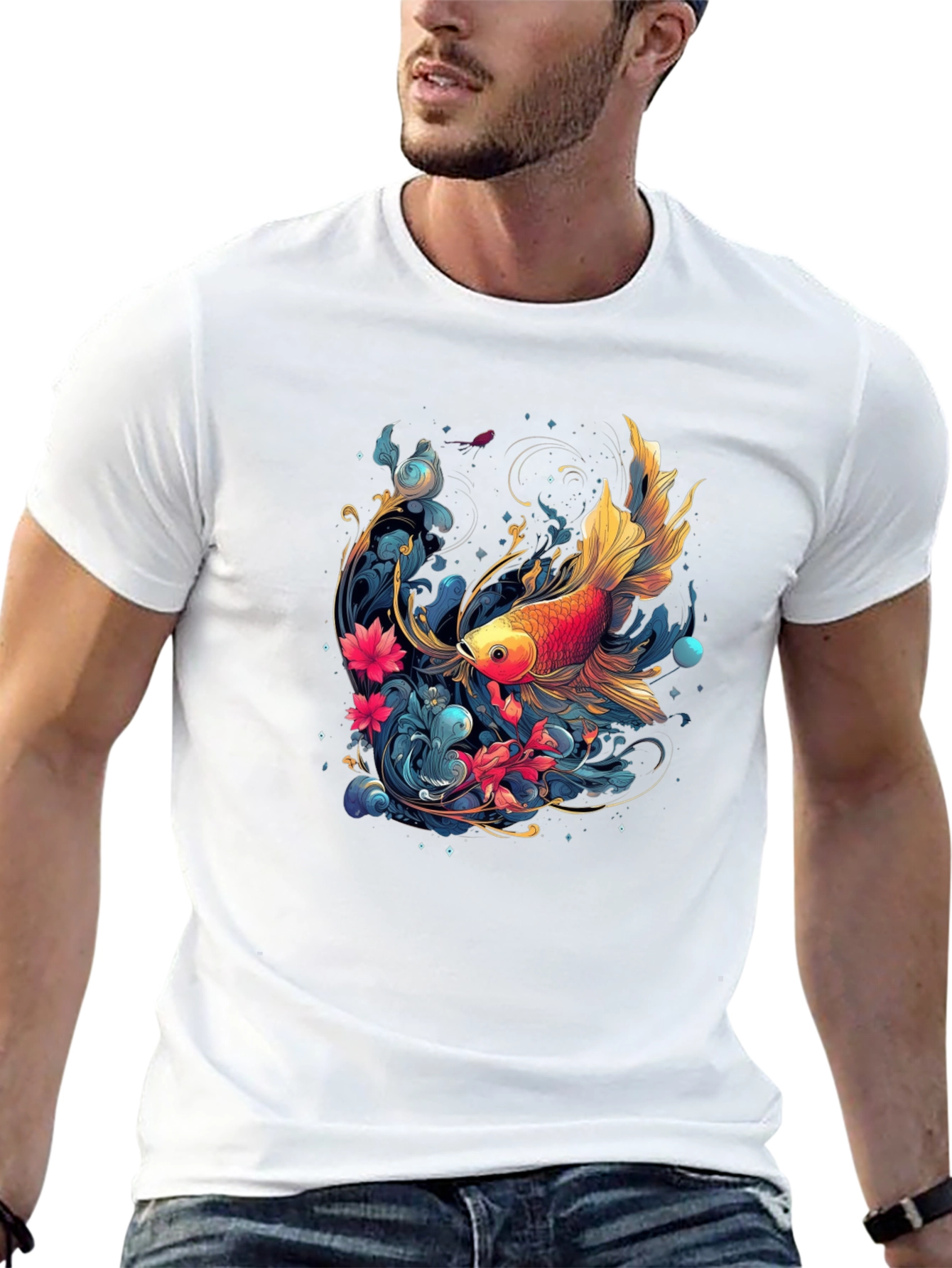 Goldfish Graphic Tee - Unique Artistic Design
