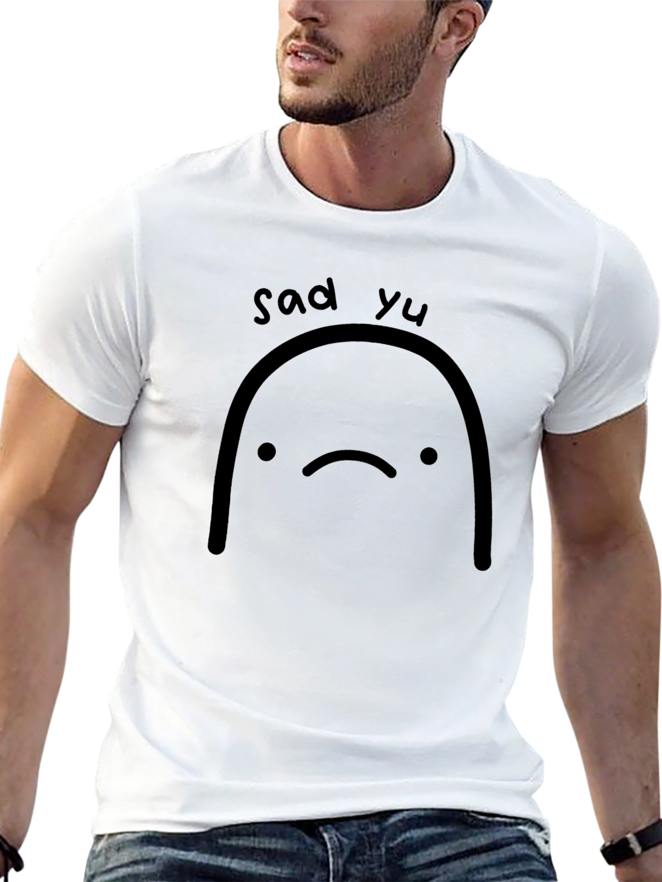 Sad Yu Black T-Shirt Graphic Tee