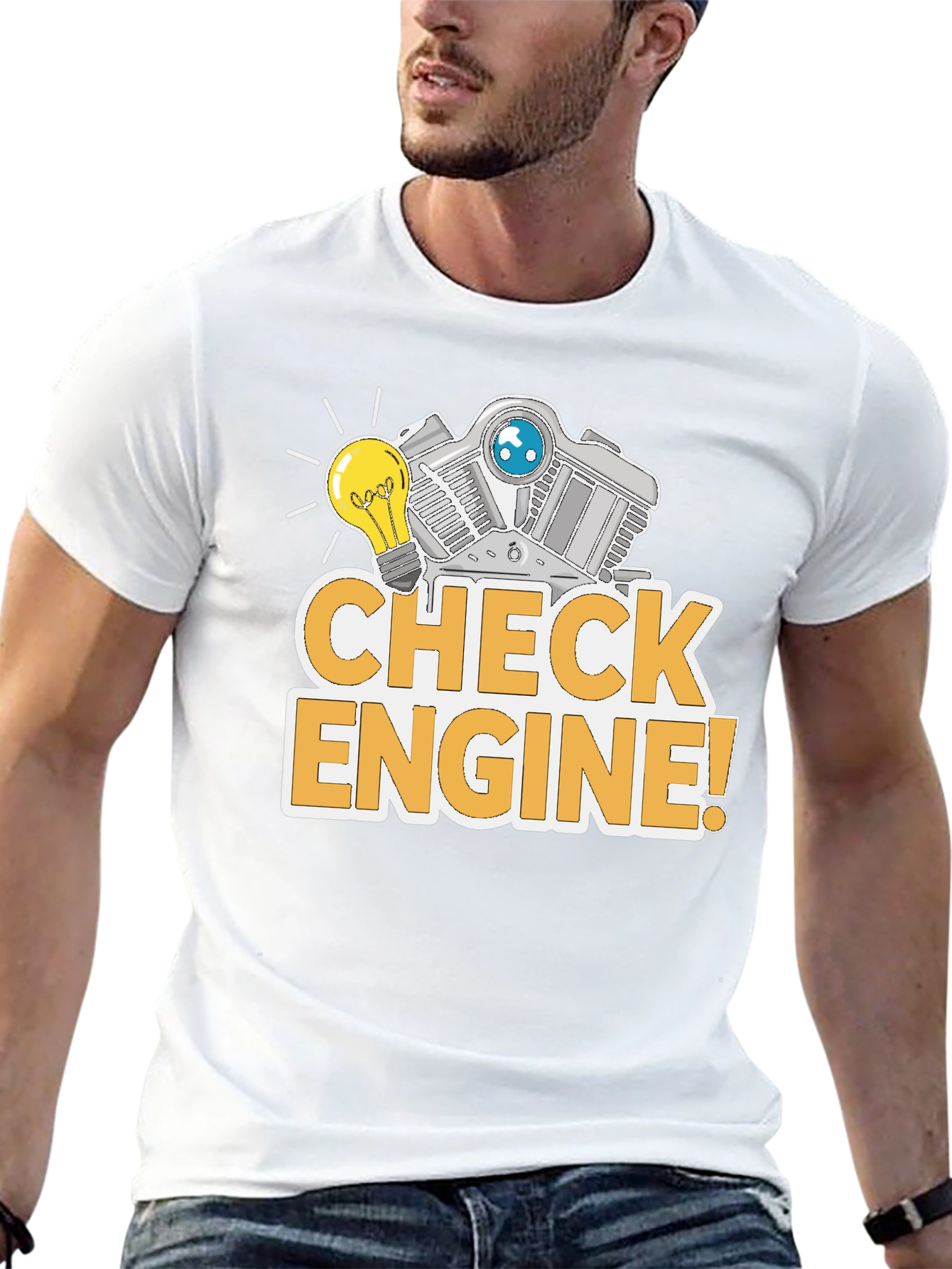 Check Engine Funny T-Shirt Mechanic Gift