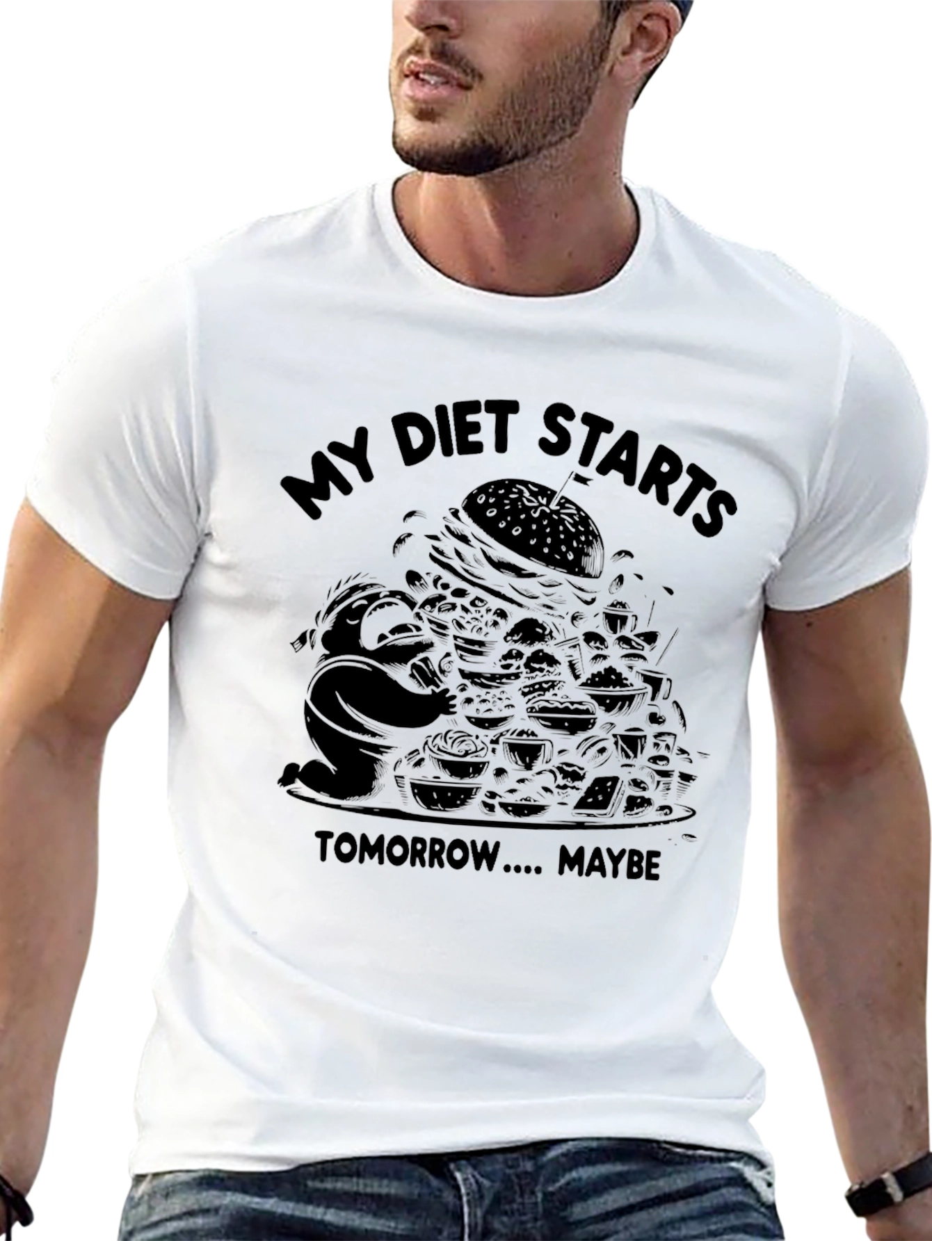 Diet Starts Tomorrow Funny Graphic Tee