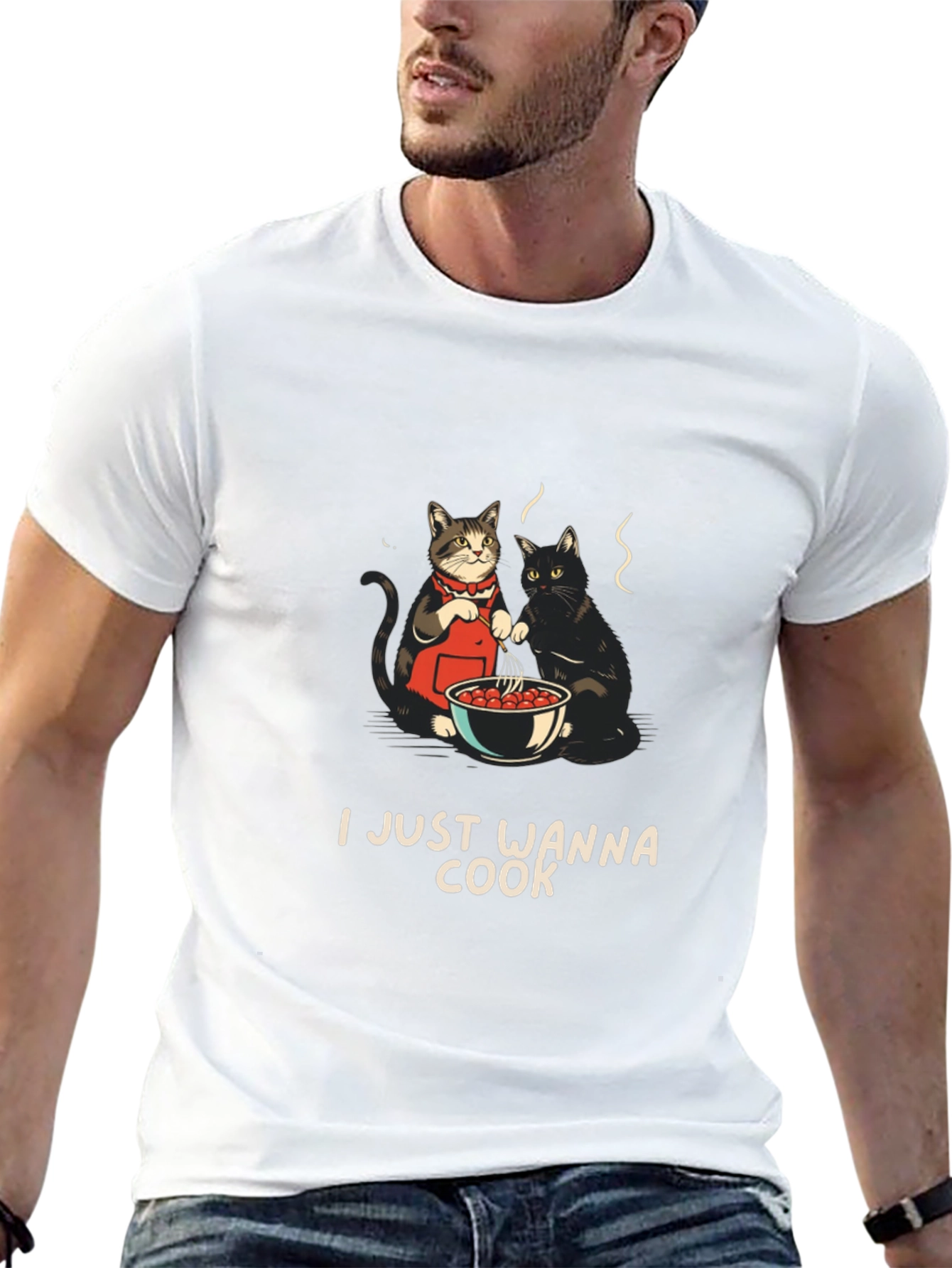 I Just Wanna Cook T-Shirt with Cats