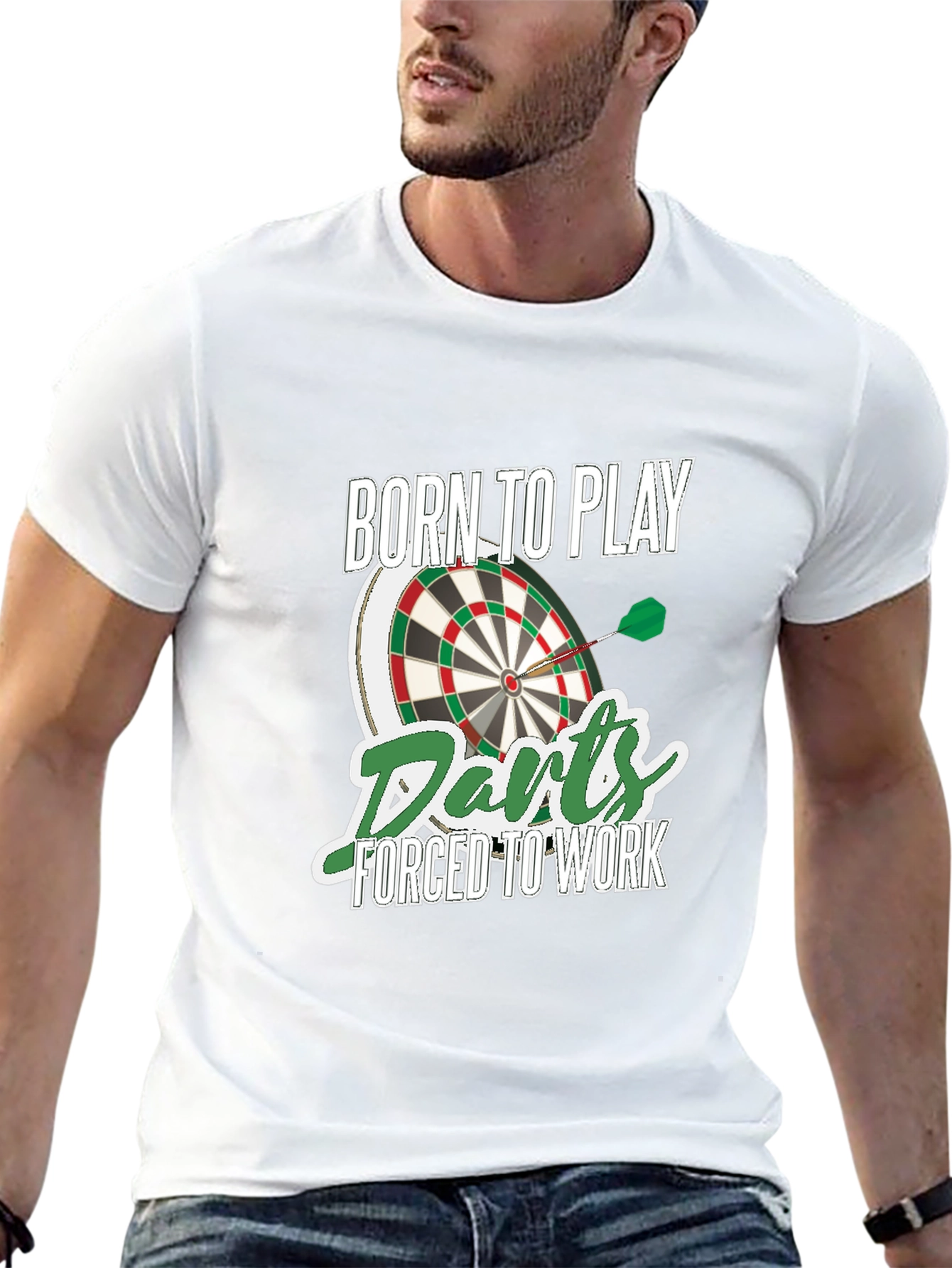 Born to Play Darts Mens Graphic T-Shirt