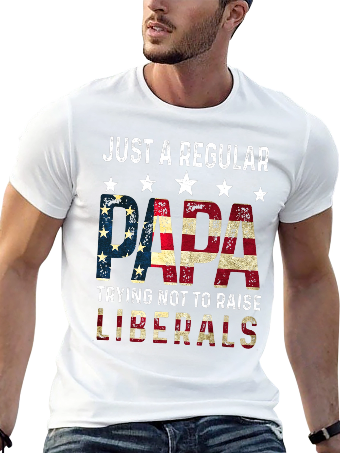 Regular Papa USA Flag Graphic Tee