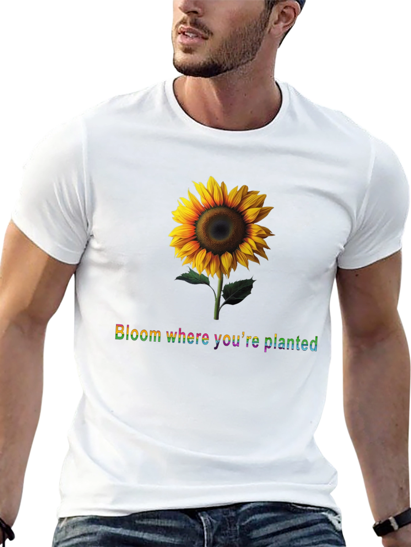 Sunflower Bloom Black T-Shirt