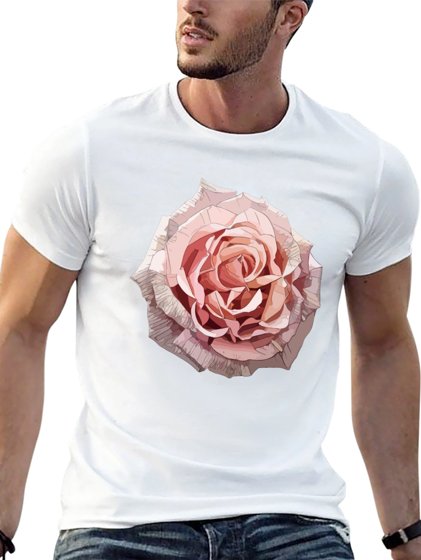 Rose Graphic Tee - Stylish Floral Print