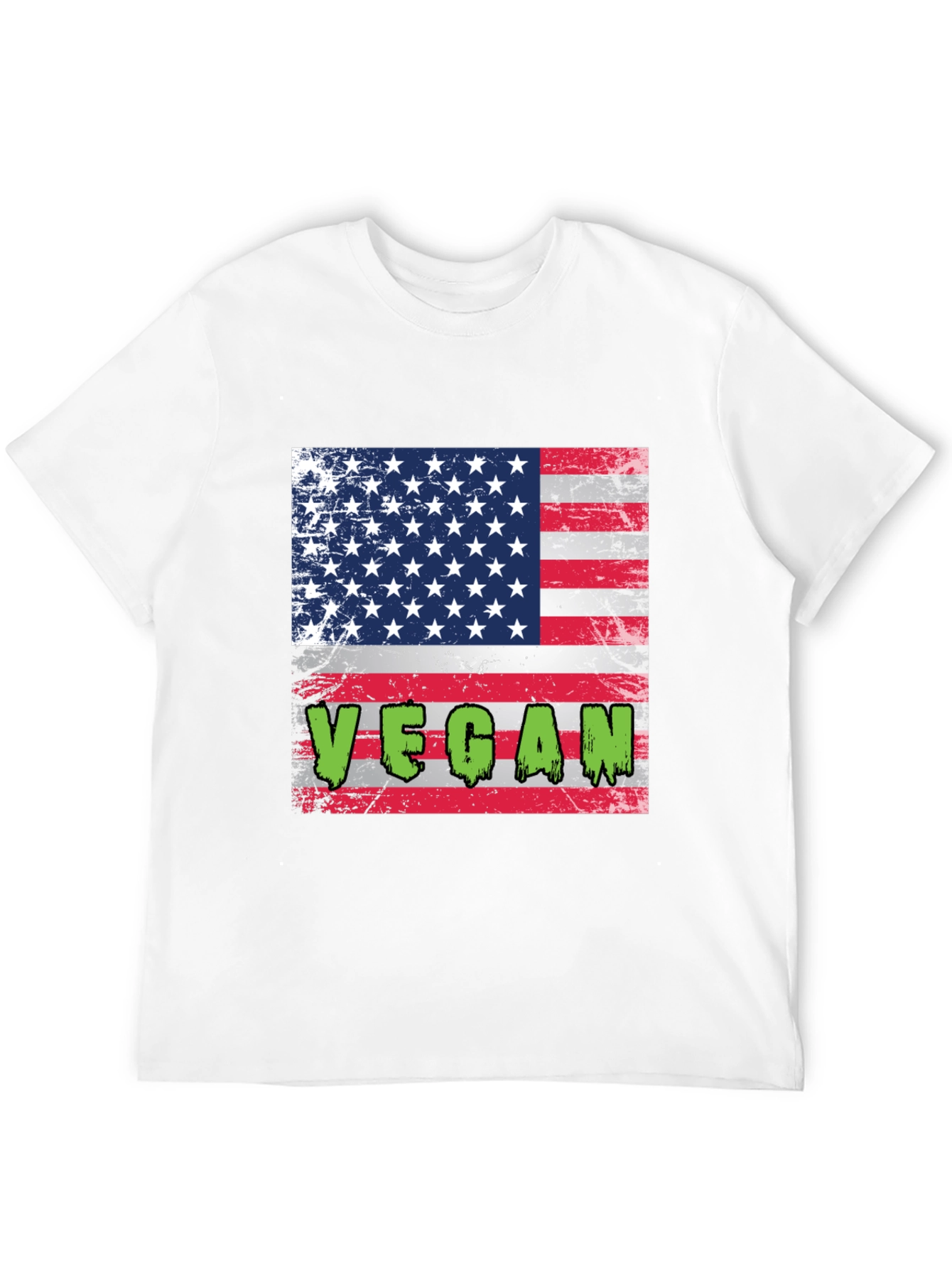 Vegan American Flag Graphic T-Shirt