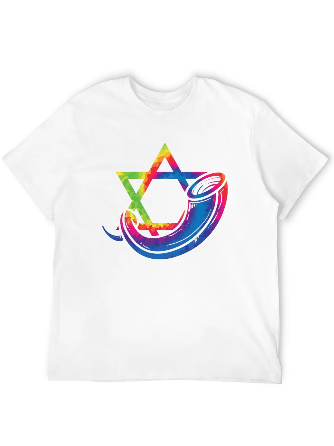Star of David Shofar Graphic Tee - Black