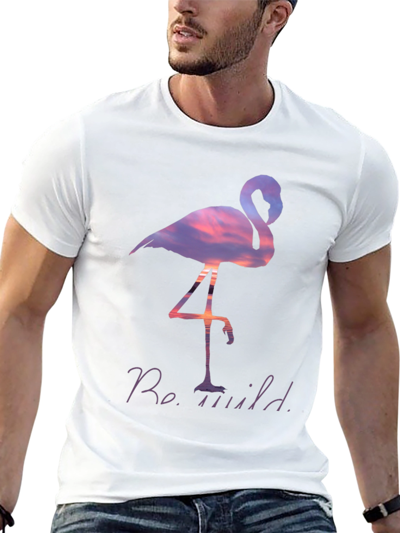 Be Wild Flamingo Graphic Tee - Black