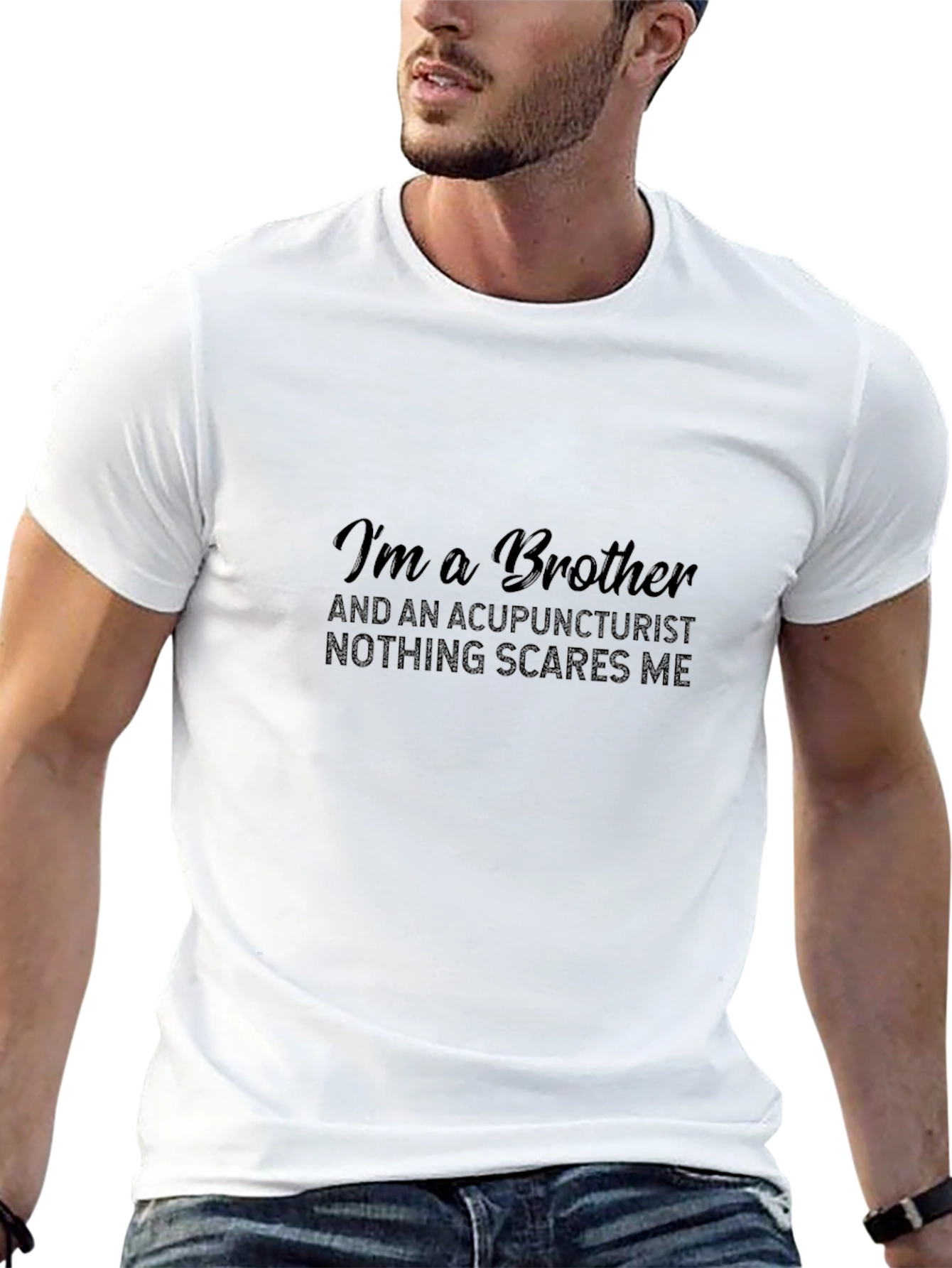 Brother Acupuncturist Graphic Tee - Black Cotton