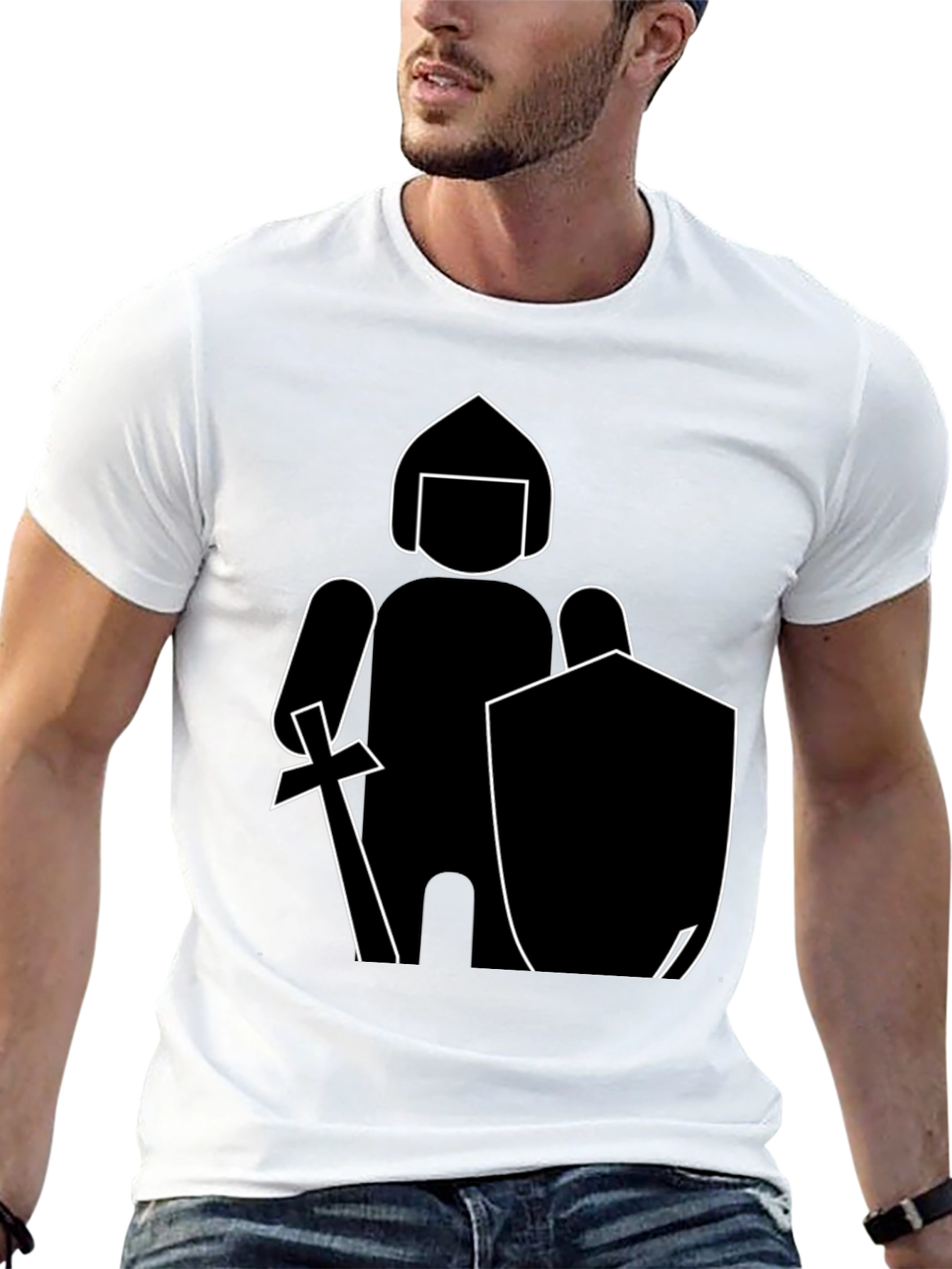 Knight Graphic Tee - Black Cotton Blend