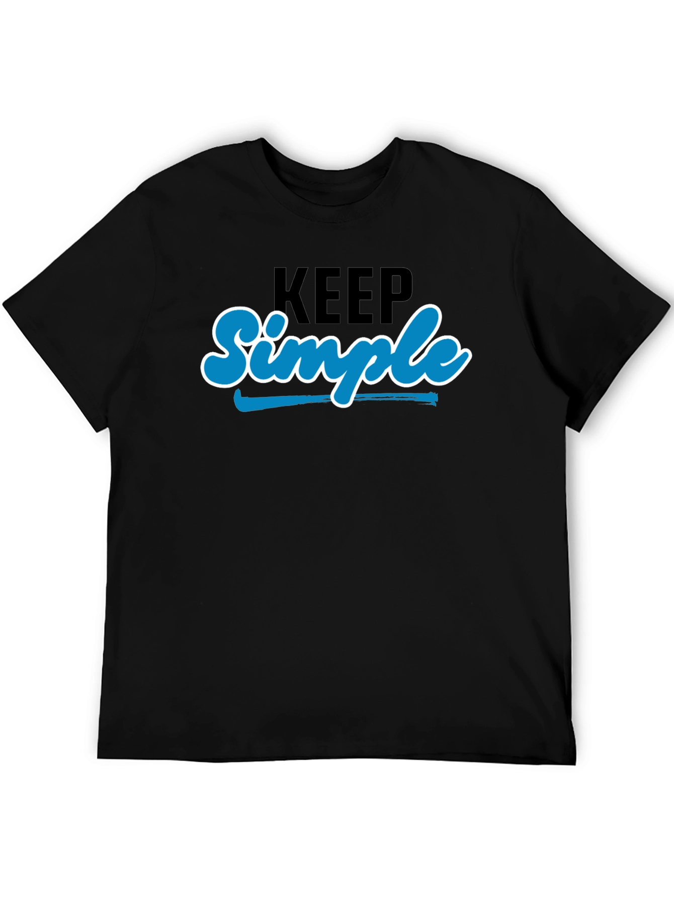 Keep Simple Black Graphic T-Shirt
