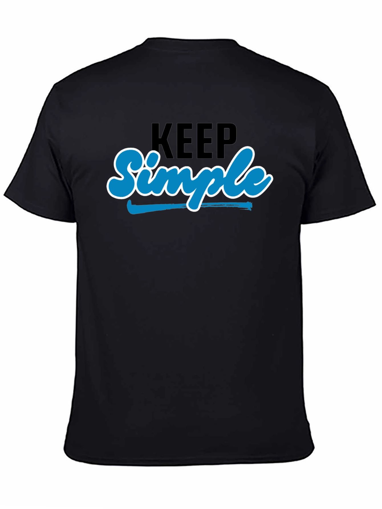Keep Simple Black Graphic T-Shirt
